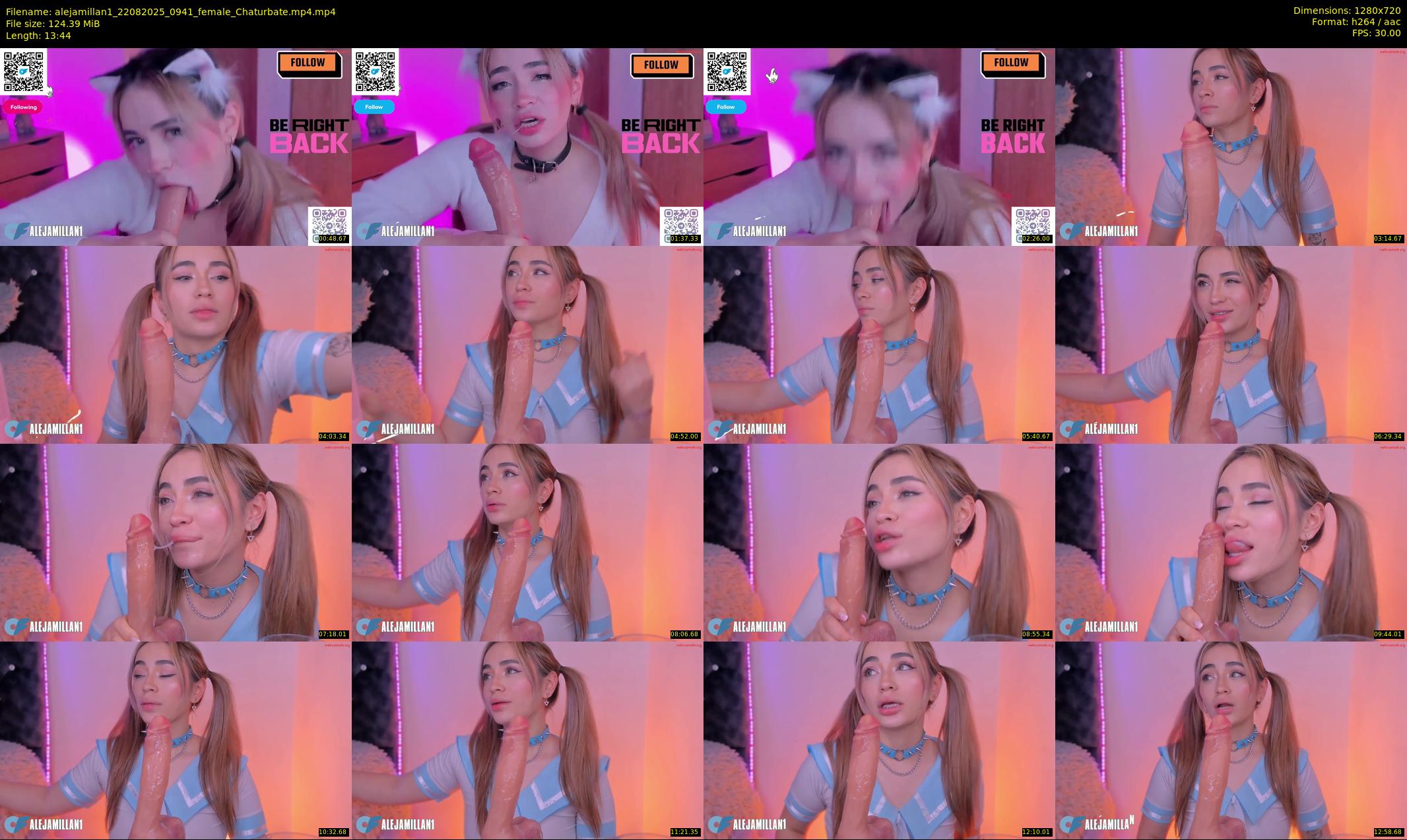 alejamillan1 — 14 minute Chaturbate female cam show recording, 720p, Aug 22, 2025