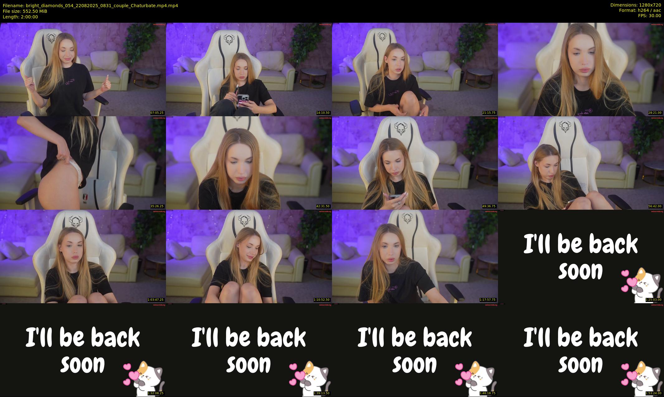 bright_diamonds_054 — 120 minute Chaturbate couple cam show recording, 720p, Aug 22, 2025