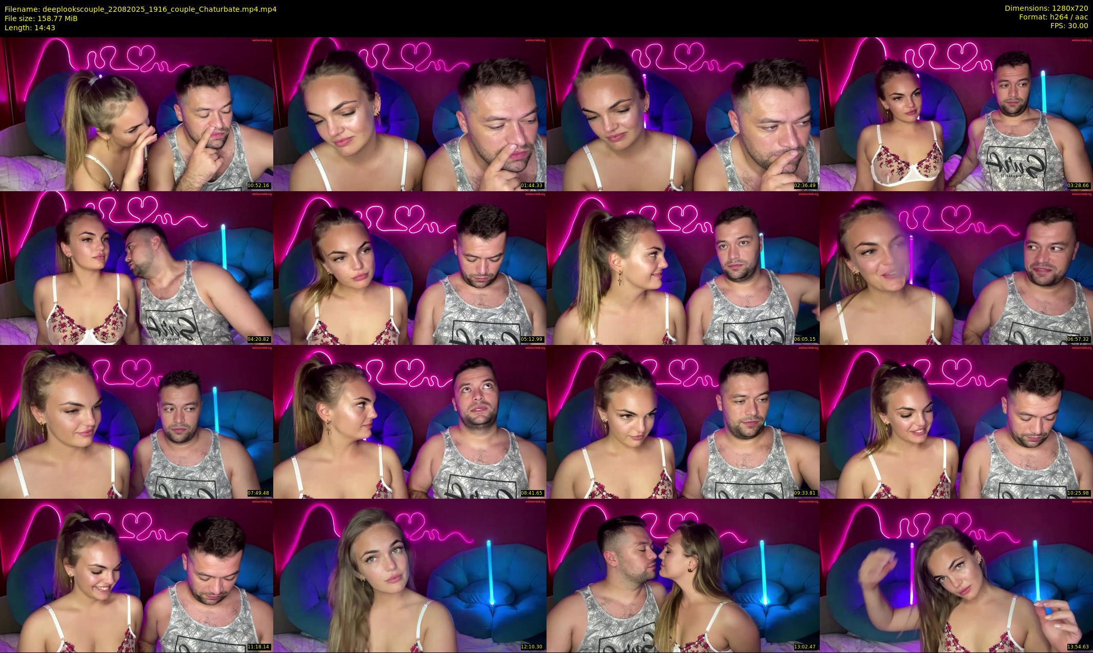 deeplookscouple — 15 minute Chaturbate couple cam show recording, 720p, Aug 22, 2025