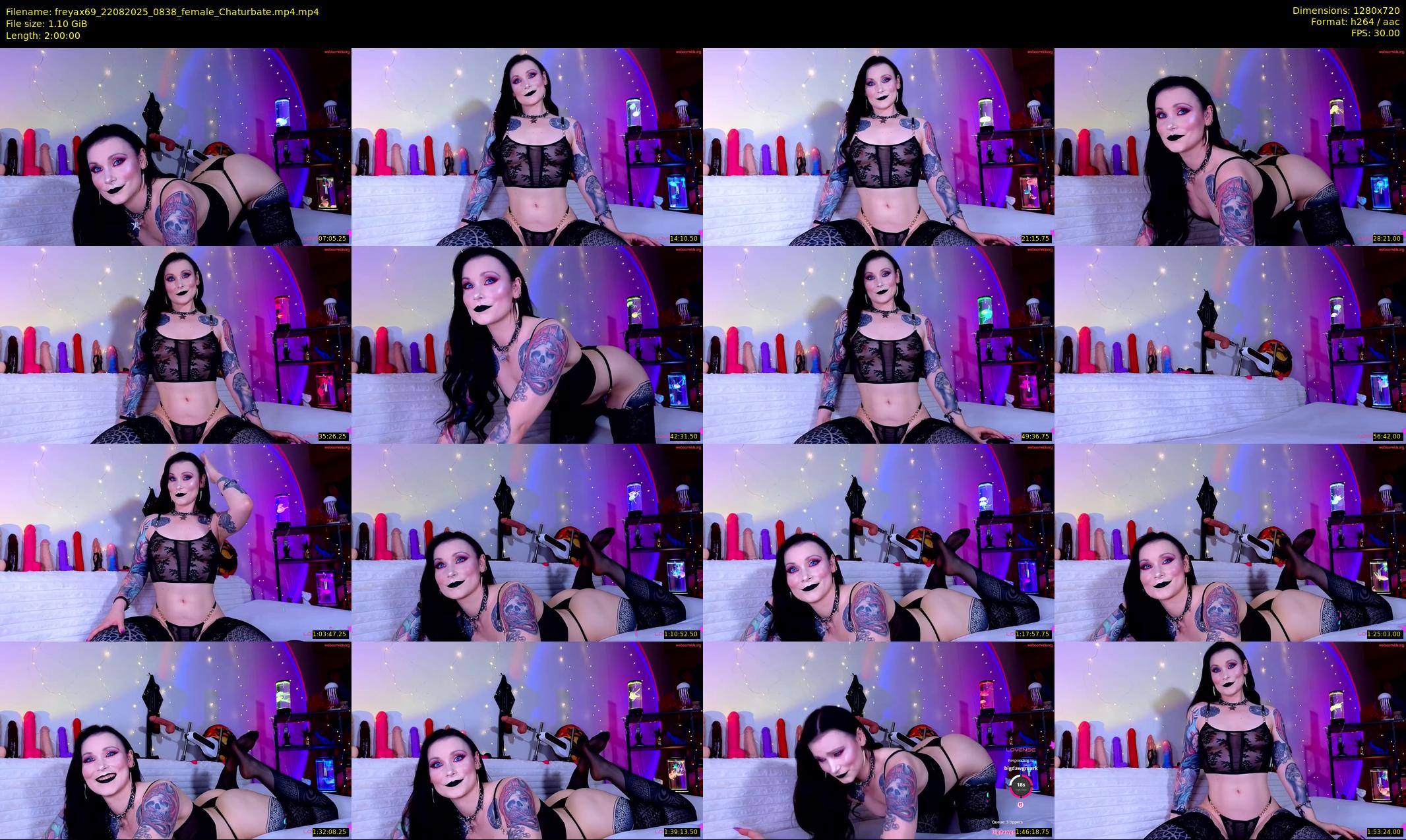 freyax69 — 120 minute Chaturbate female cam show recording, 720p, Aug 22, 2025