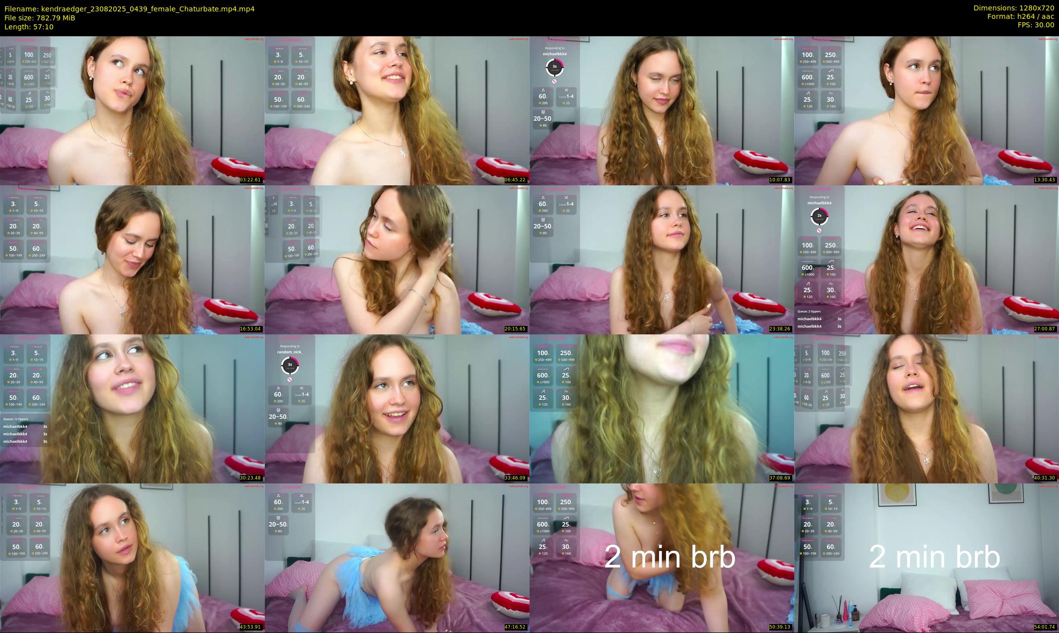 kendraedger — 58 minute Chaturbate female cam show recording, 720p, Aug 23, 2025