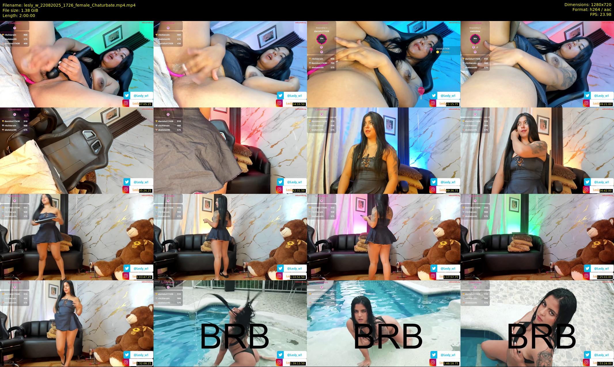lesly_w — 120 minute Chaturbate female cam show recording, 720p, Aug 22, 2025