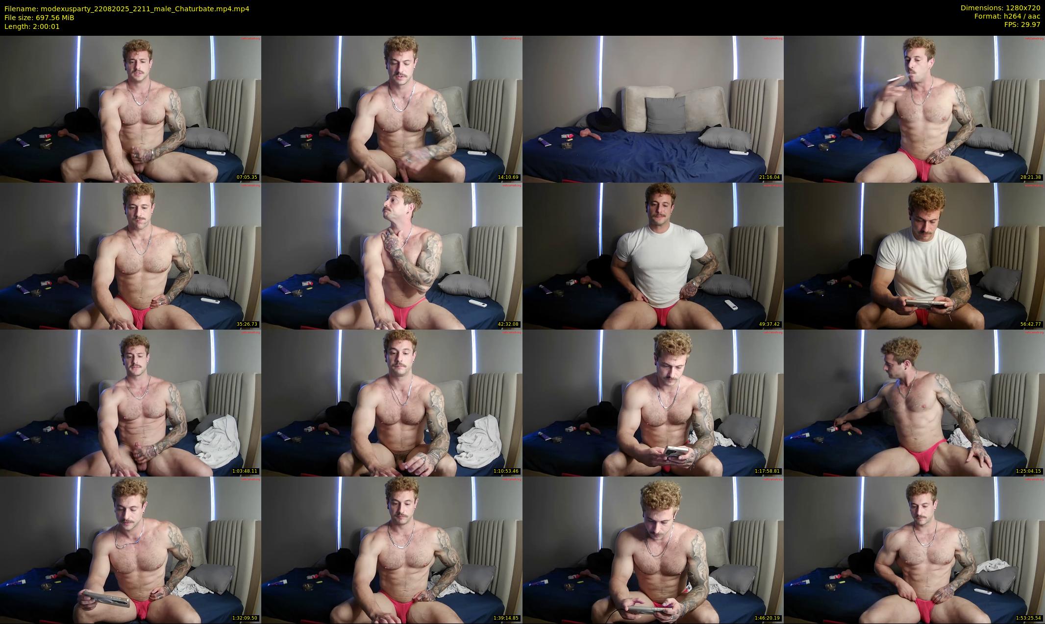 modexusparty — 121 minute Chaturbate male cam show recording, 720p, Aug 22, 2025