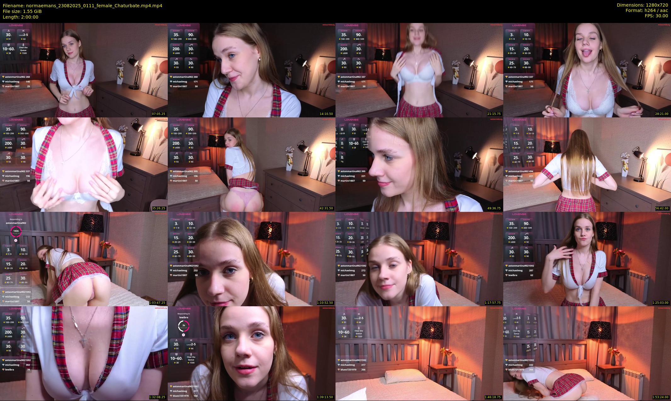 normaemans — 120 minute Chaturbate female cam show recording, 720p, Aug 23, 2025