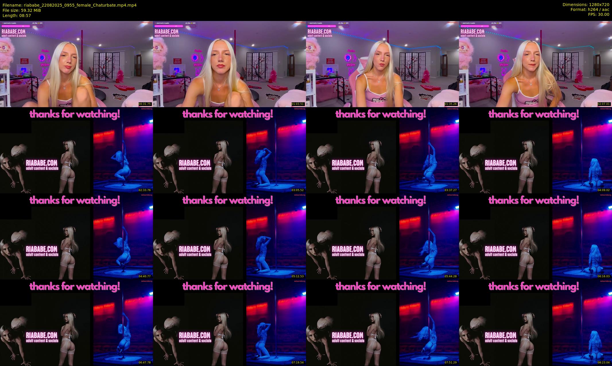 riababe — 9 minute Chaturbate female cam show recording, 720p, Aug 22, 2025