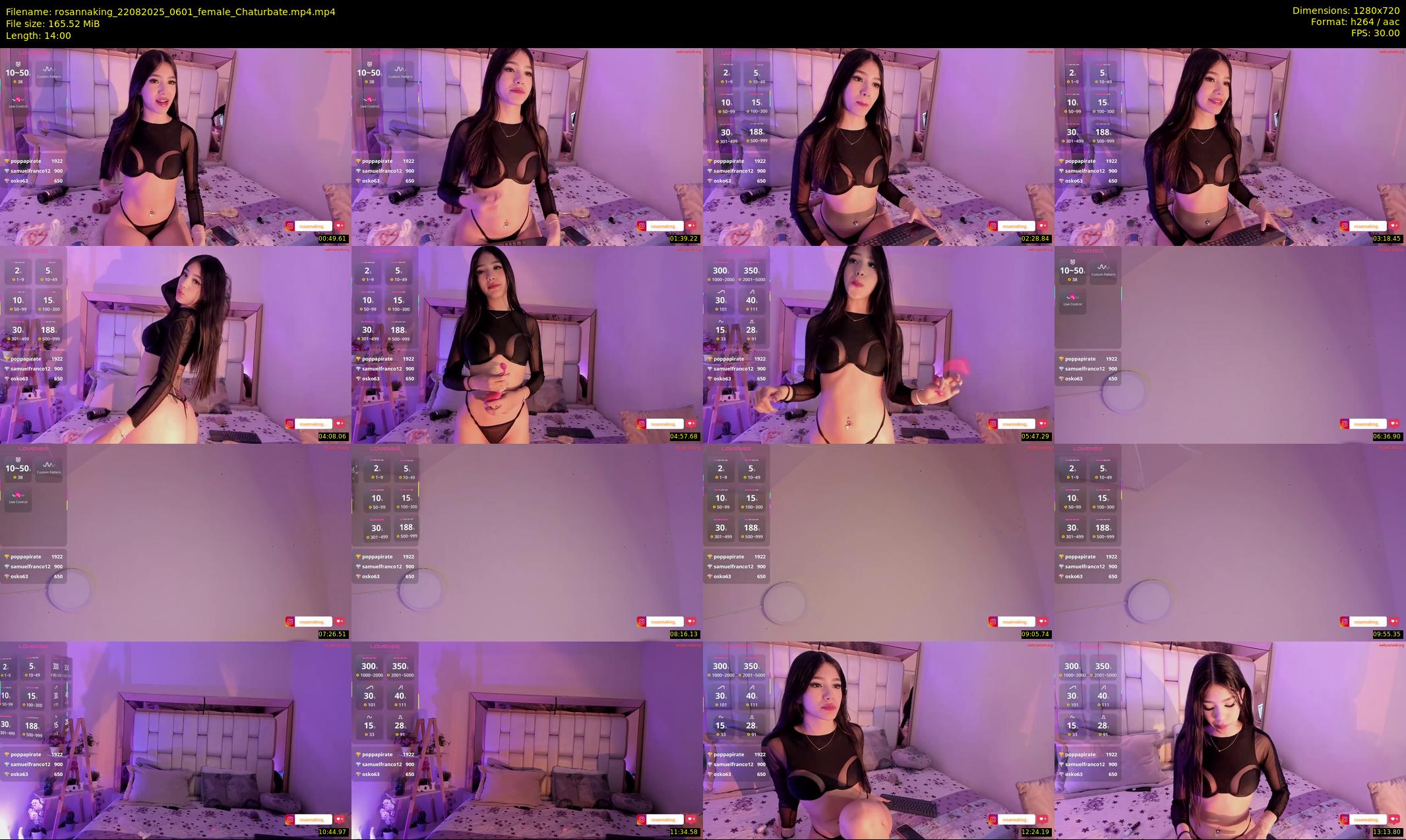 rosannaking — 14 minute Chaturbate female cam show recording, 720p, Aug 22, 2025