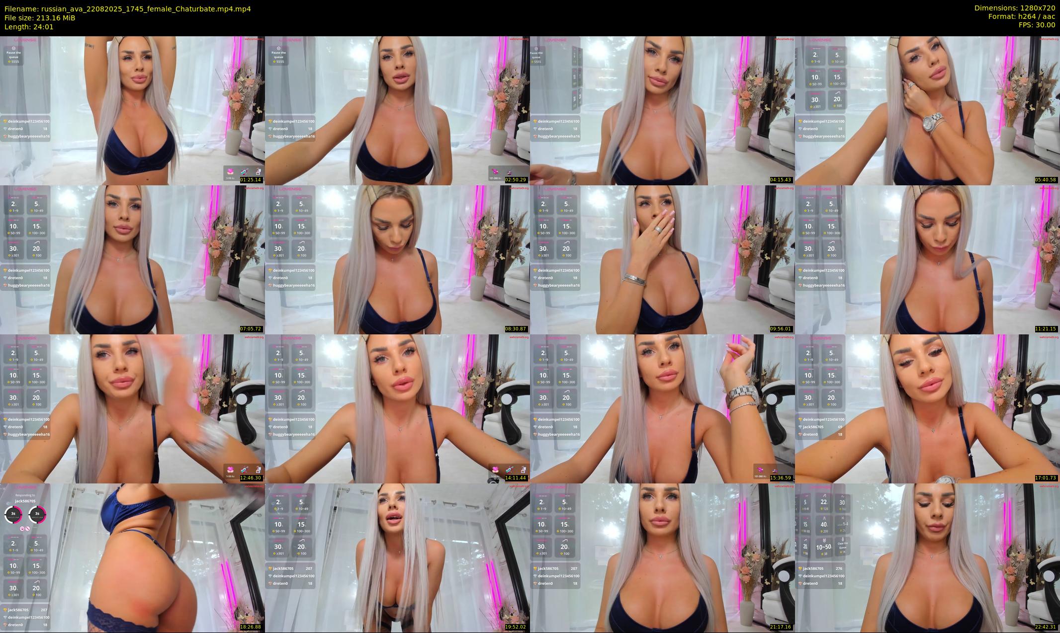 russian_ava — 25 minute Chaturbate female cam show recording, 720p, Aug 22, 2025
