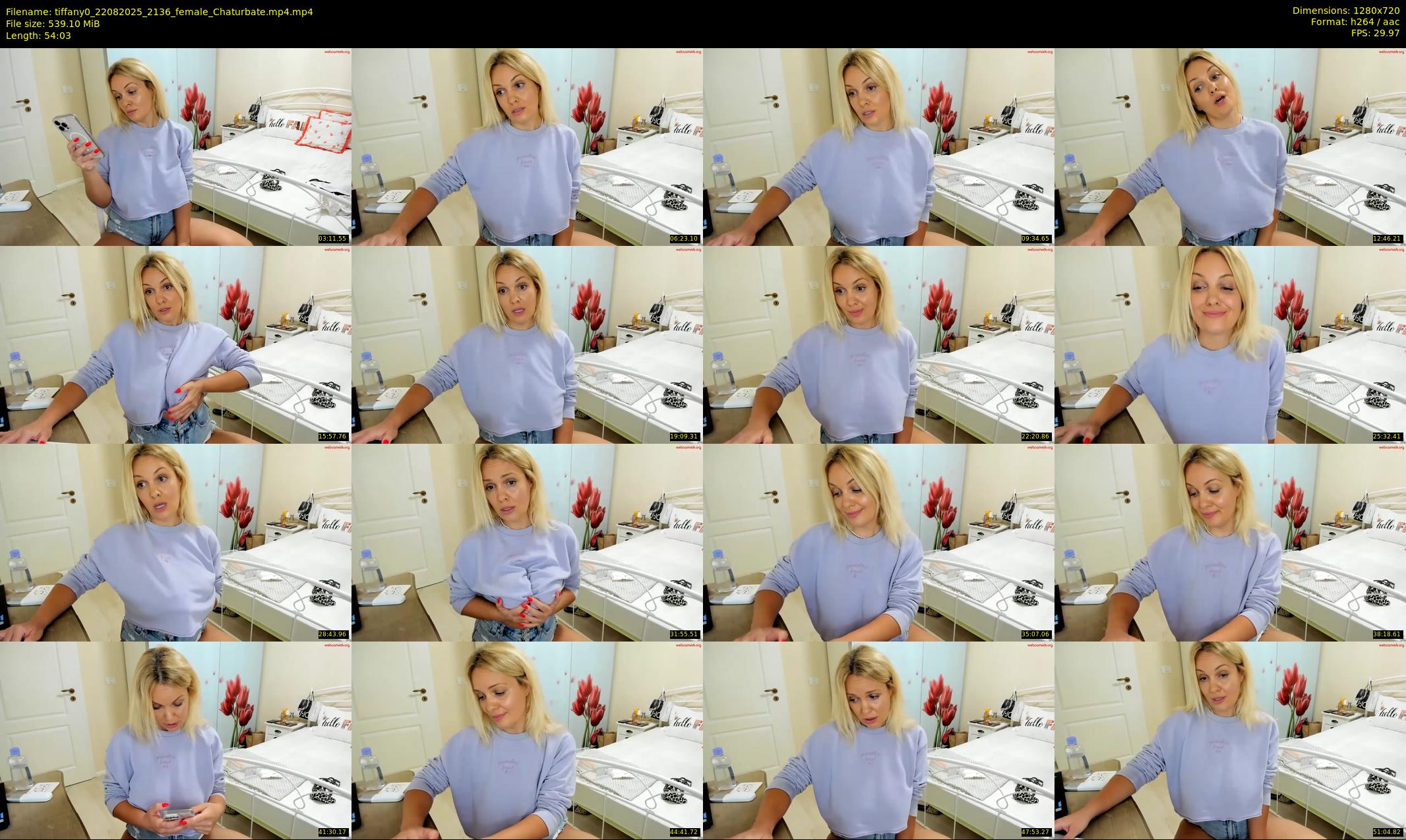 tiffany0 — 55 minute Chaturbate female cam show recording, 720p, Aug 22, 2025