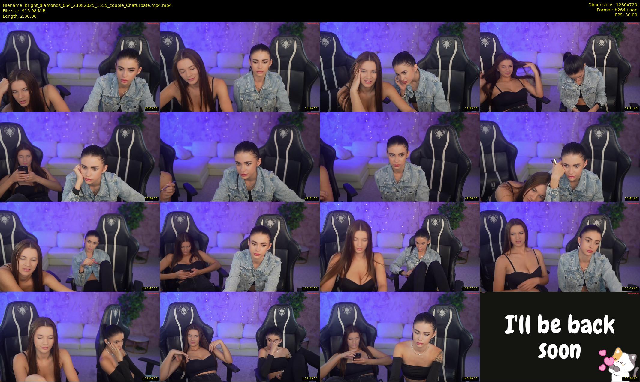 bright_diamonds_054 — 120 minute Chaturbate couple cam show recording, 720p, Aug 23, 2025
