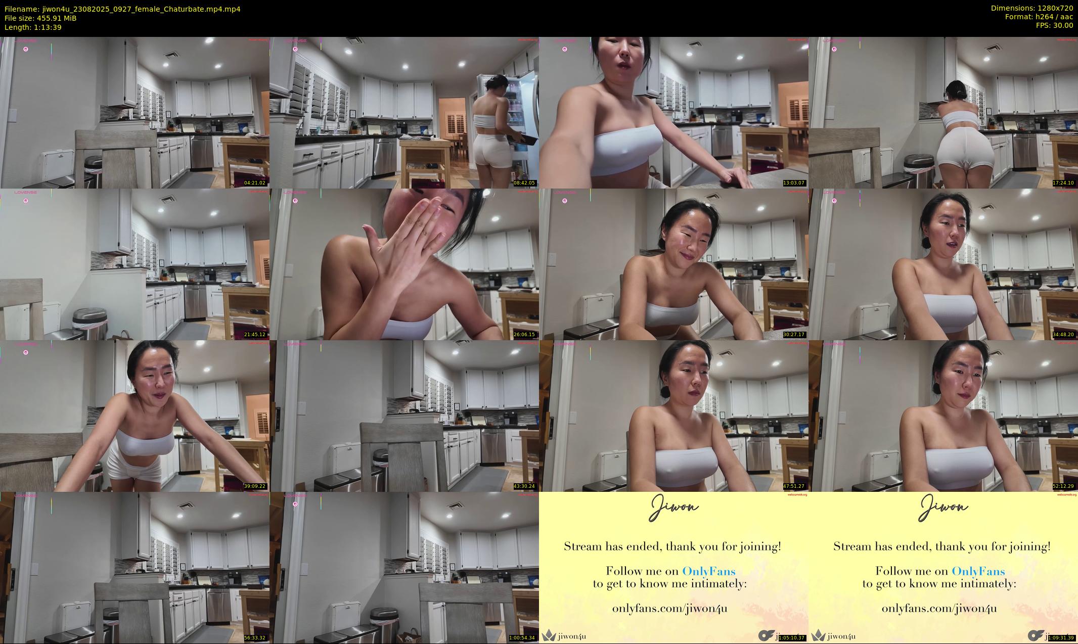 jiwon4u — 74 minute Chaturbate female cam show recording, 720p, Aug 23, 2025
