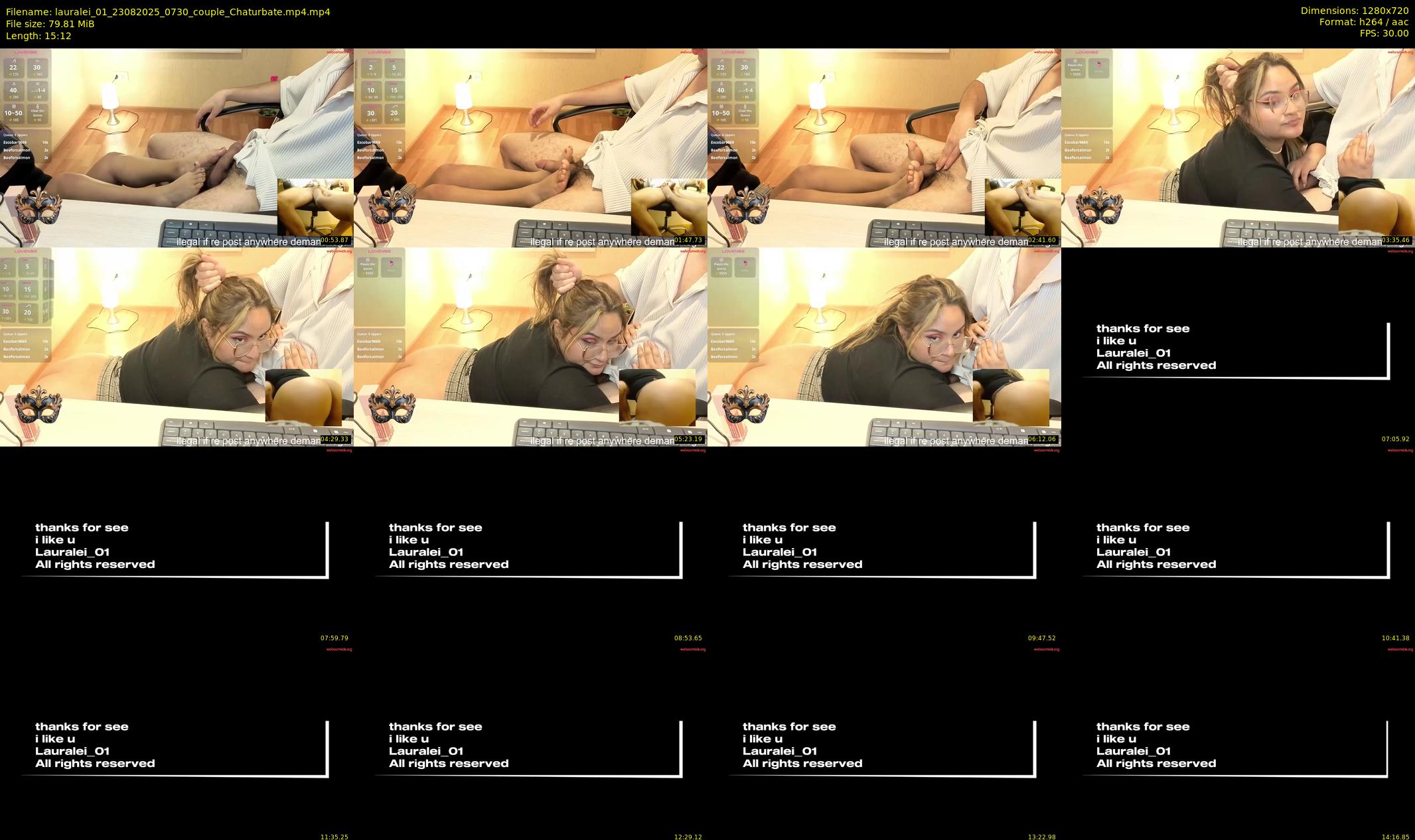 lauralei_01 — 16 minute Chaturbate couple cam show recording, 720p, Aug 23, 2025