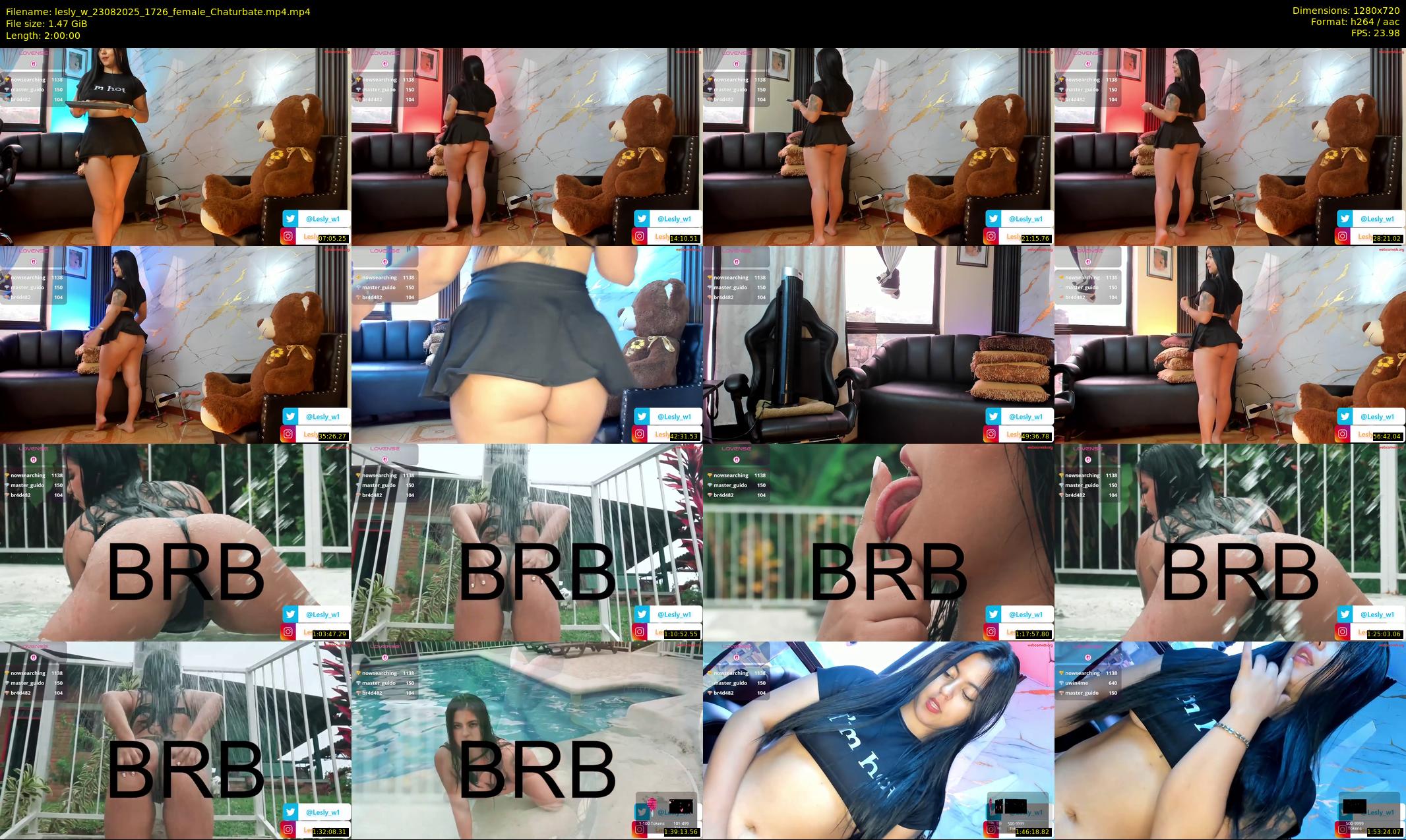 lesly_w — 120 minute Chaturbate female cam show recording, 720p, Aug 23, 2025