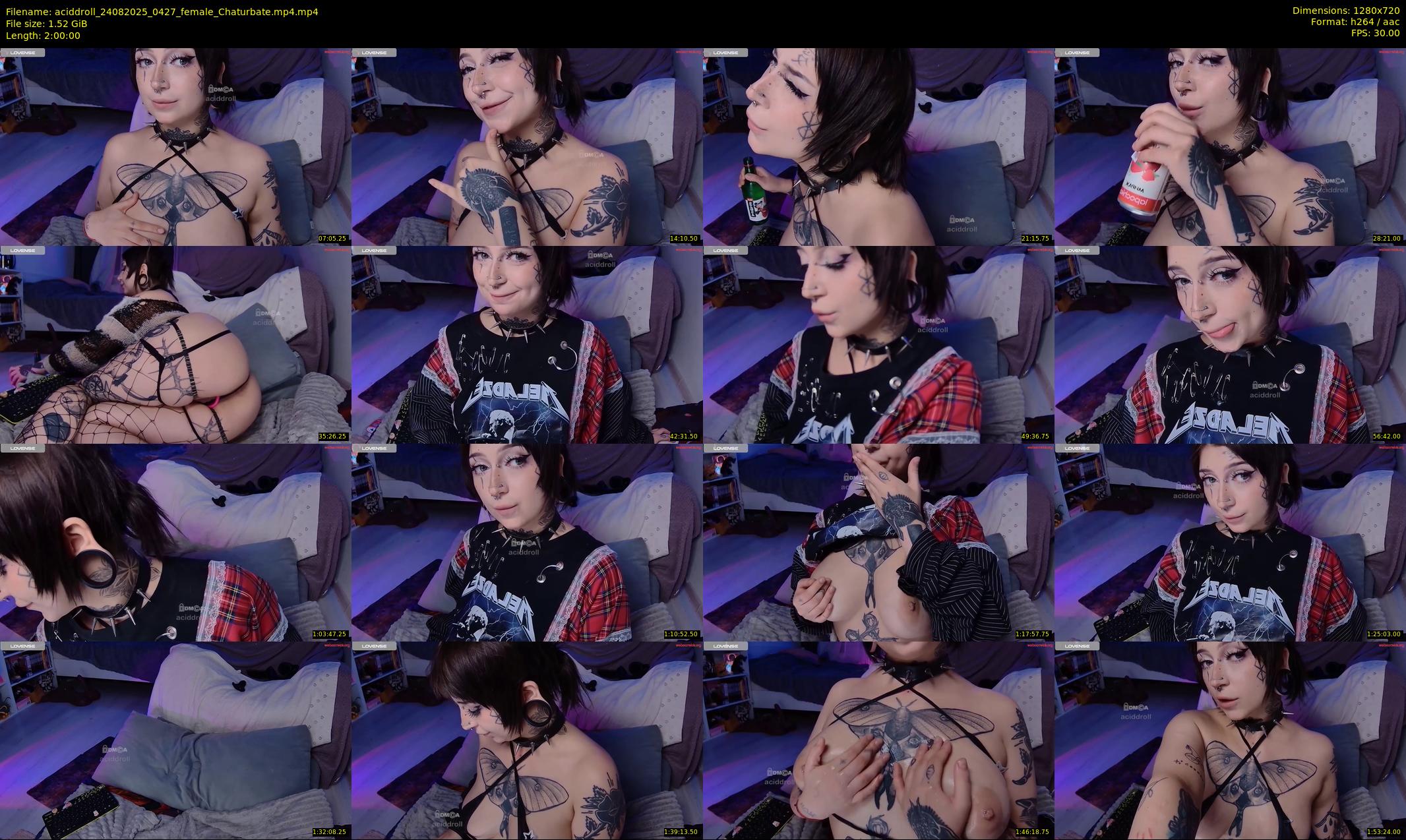 aciddroll — 120 minute Chaturbate female cam show recording, 720p, Aug 24, 2025