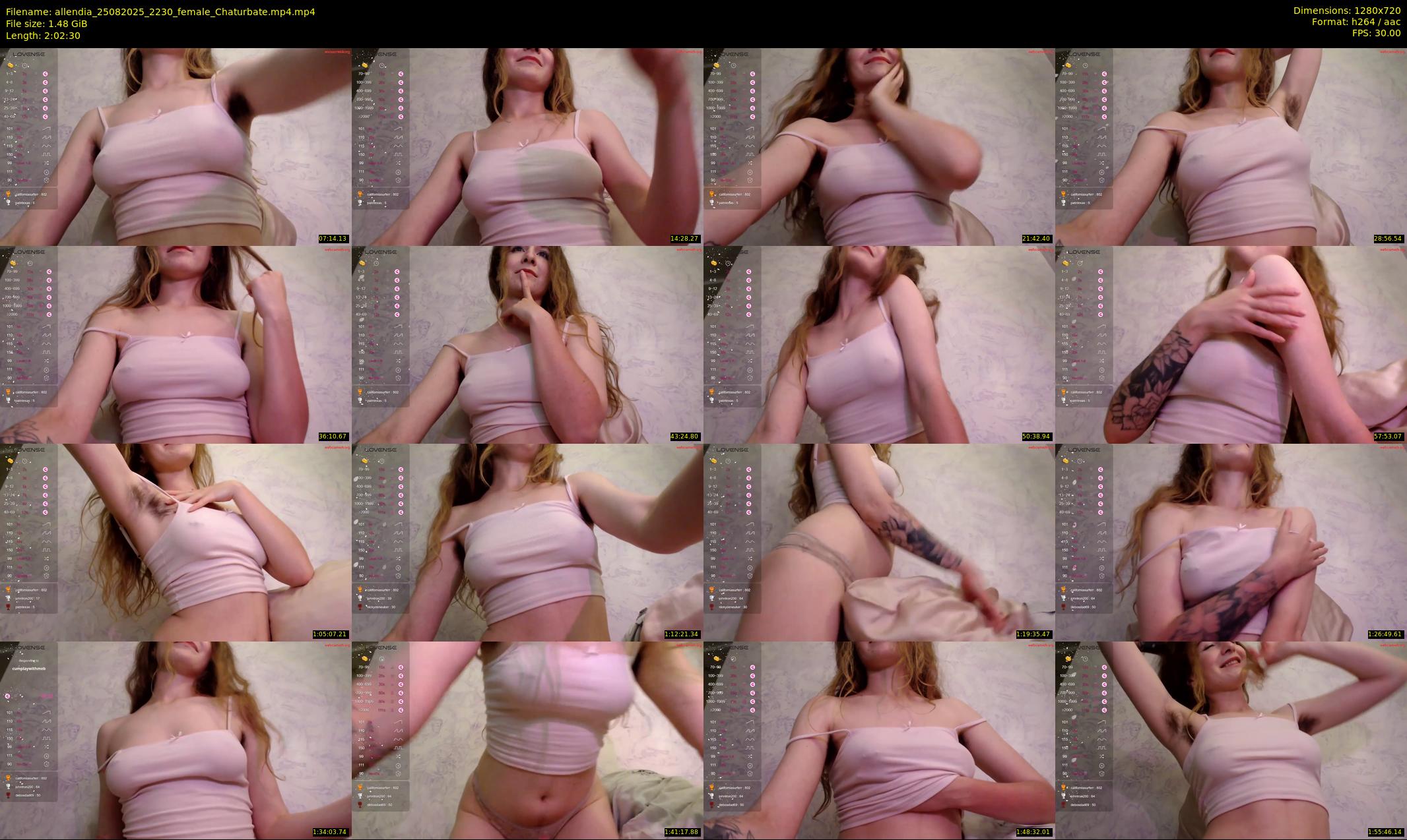 allendia — 123 minute Chaturbate female cam show recording, 720p, Aug 25, 2025