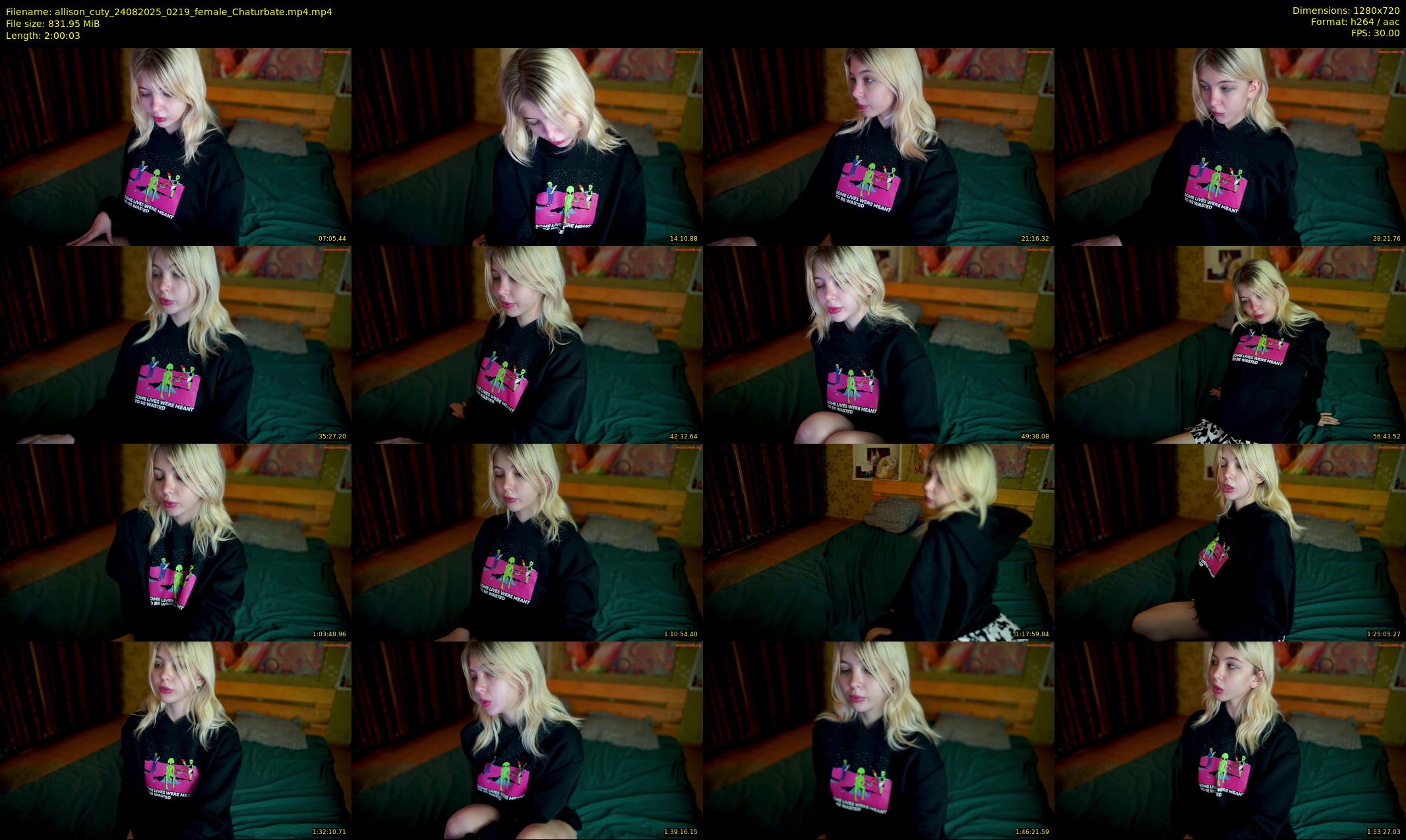 allison_cuty — 121 minute Chaturbate female cam show recording, 720p, Aug 24, 2025