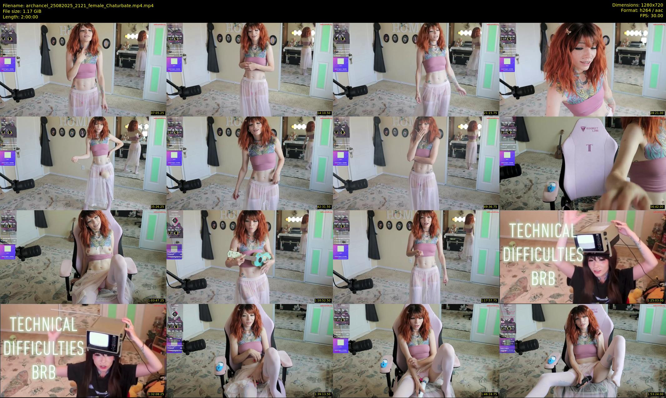 archancel — 120 minute Chaturbate female cam show recording, 720p, Aug 25, 2025