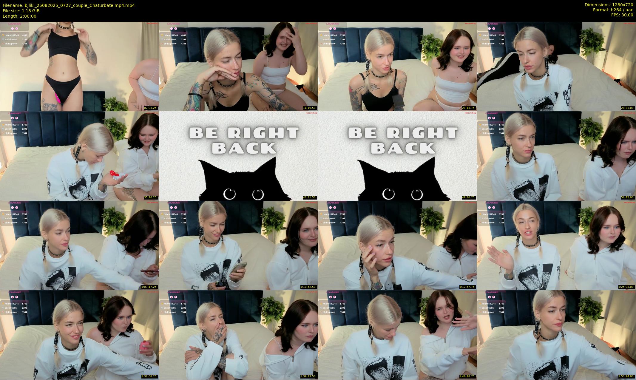 bjliki — 120 minute Chaturbate couple cam show recording, 720p, Aug 25, 2025
