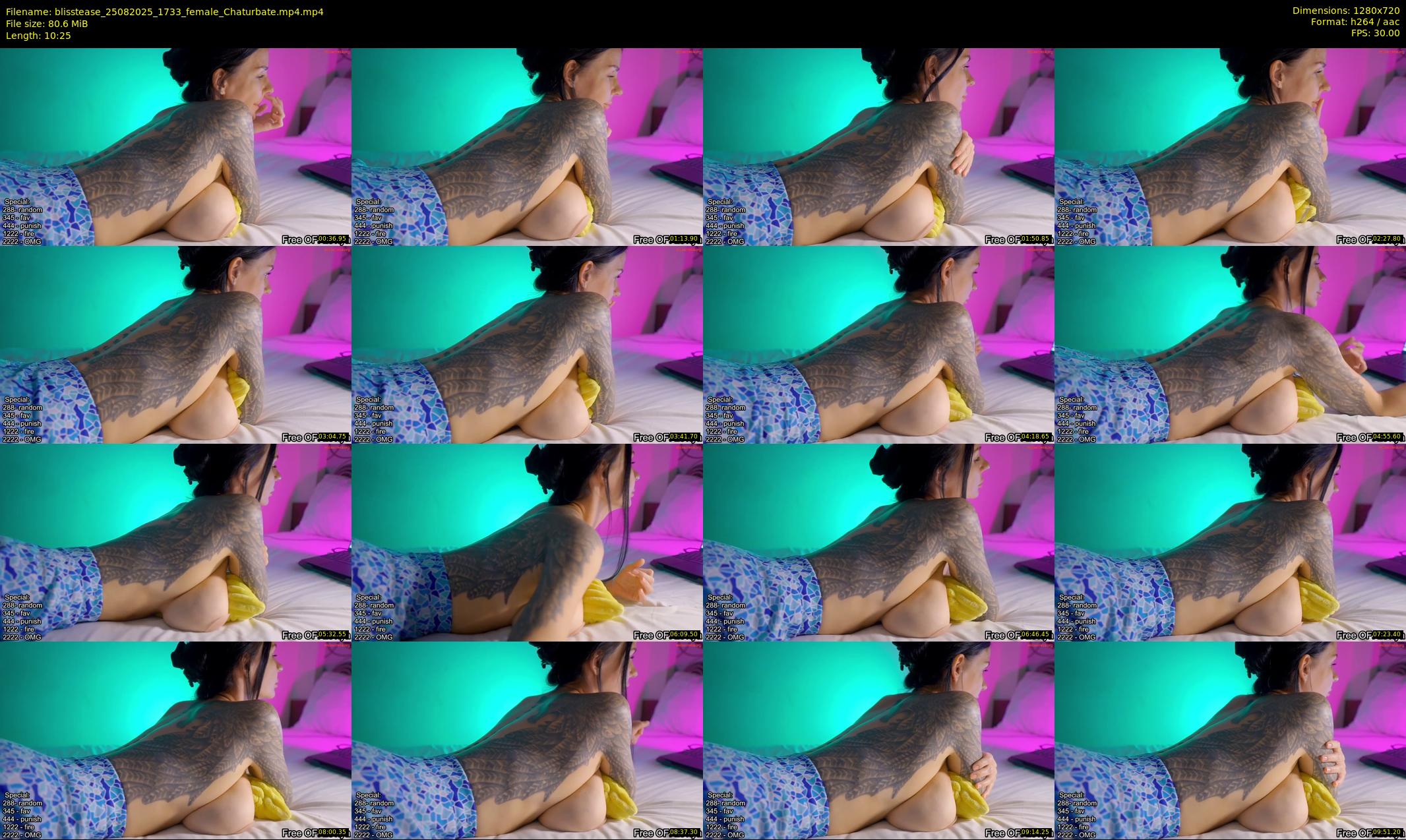 blisstease — 11 minute Chaturbate female cam show recording, 720p, Aug 25, 2025