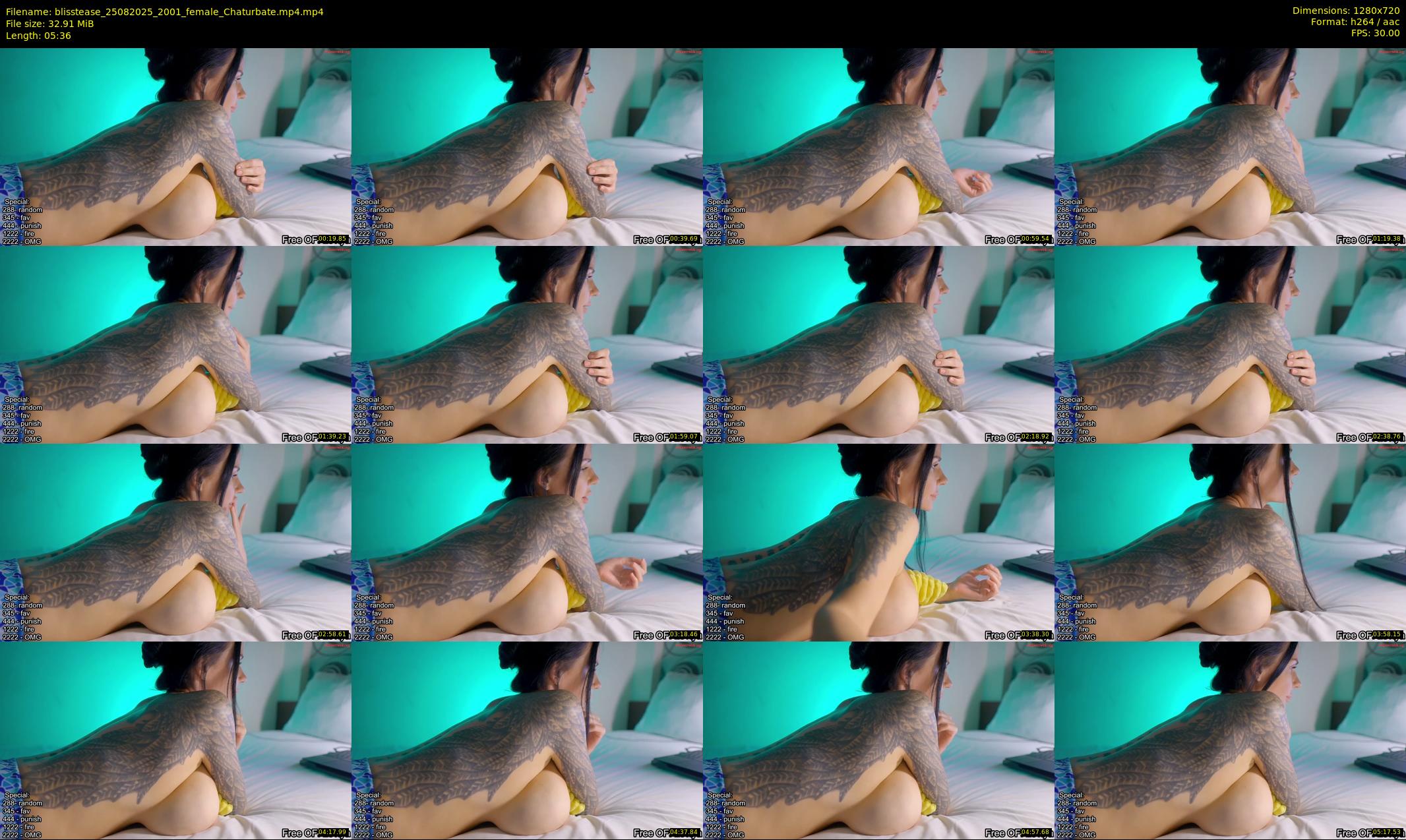 blisstease — 6 minute Chaturbate female cam show recording, 720p, Aug 25, 2025