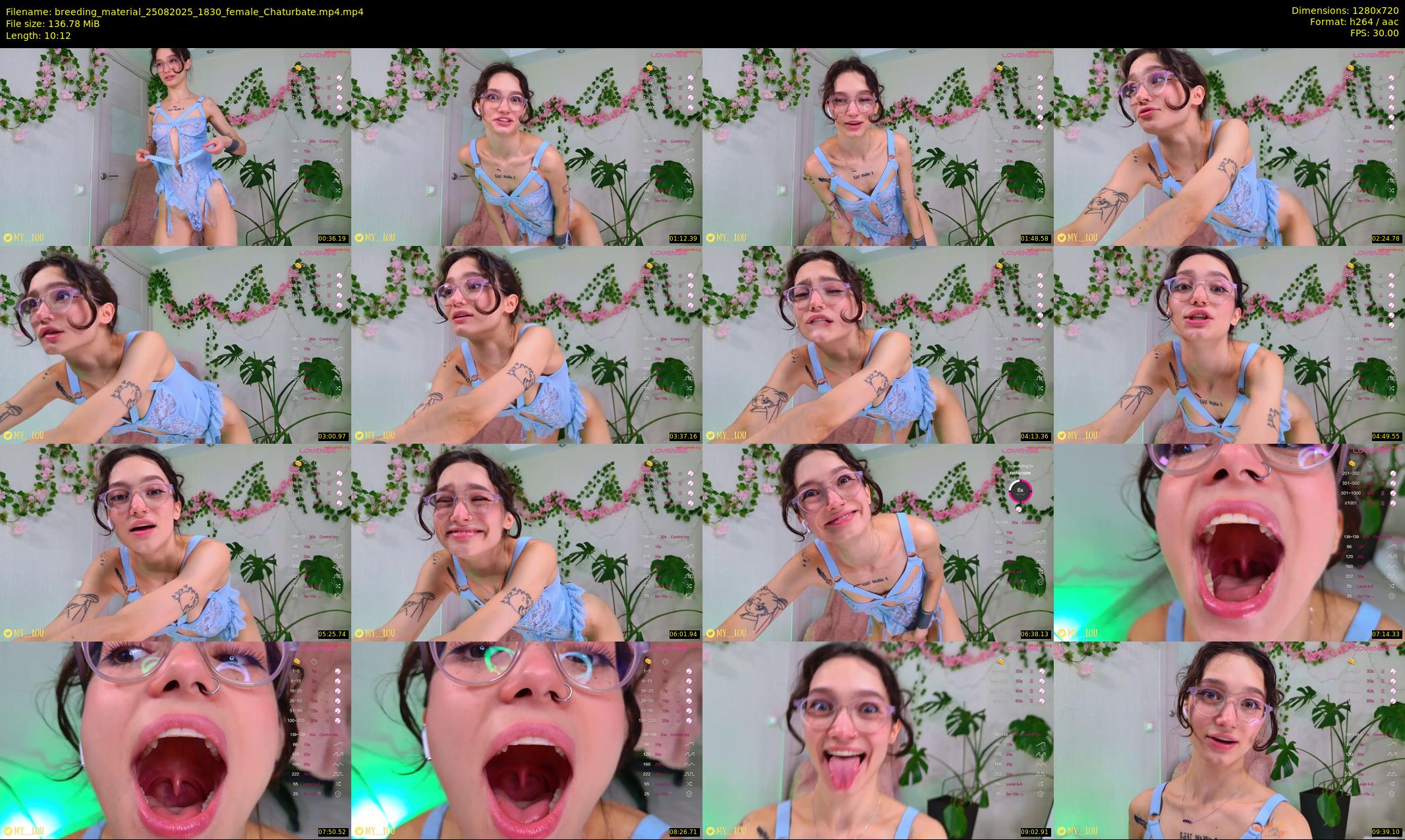 breeding_material — 11 minute Chaturbate female cam show recording, 720p, Aug 25, 2025