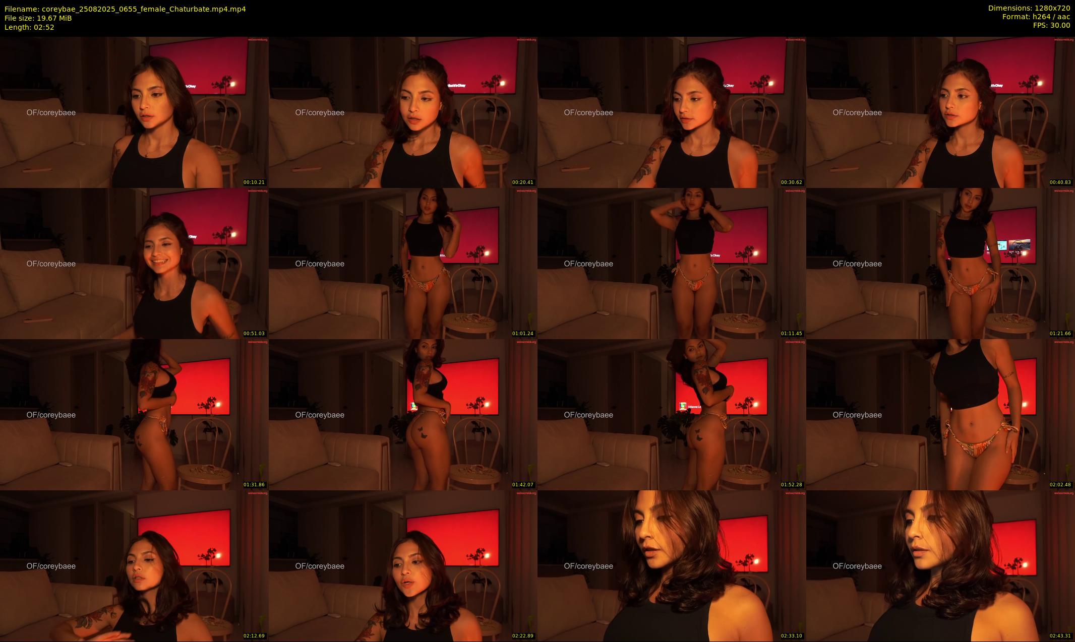 coreybae — 3 minute Chaturbate female cam show recording, 720p, Aug 25, 2025