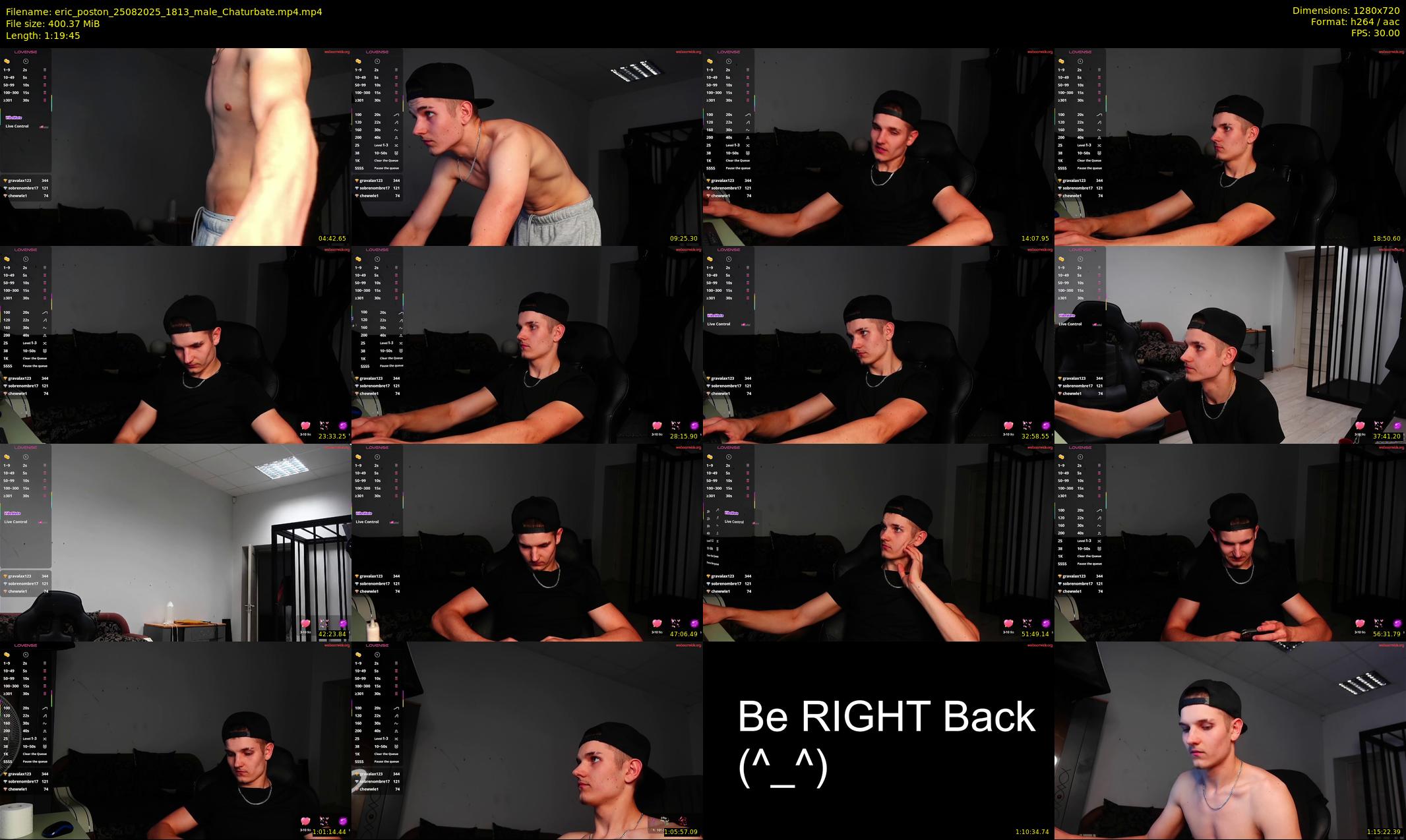 eric_poston — 80 minute Chaturbate male cam show recording, 720p, Aug 25, 2025