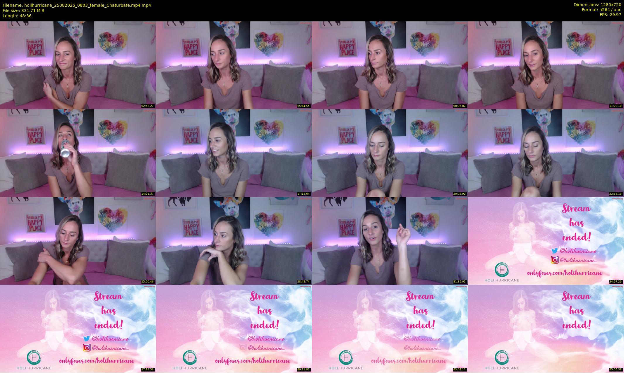 holihurricane — 49 minute Chaturbate female cam show recording, 720p, Aug 25, 2025