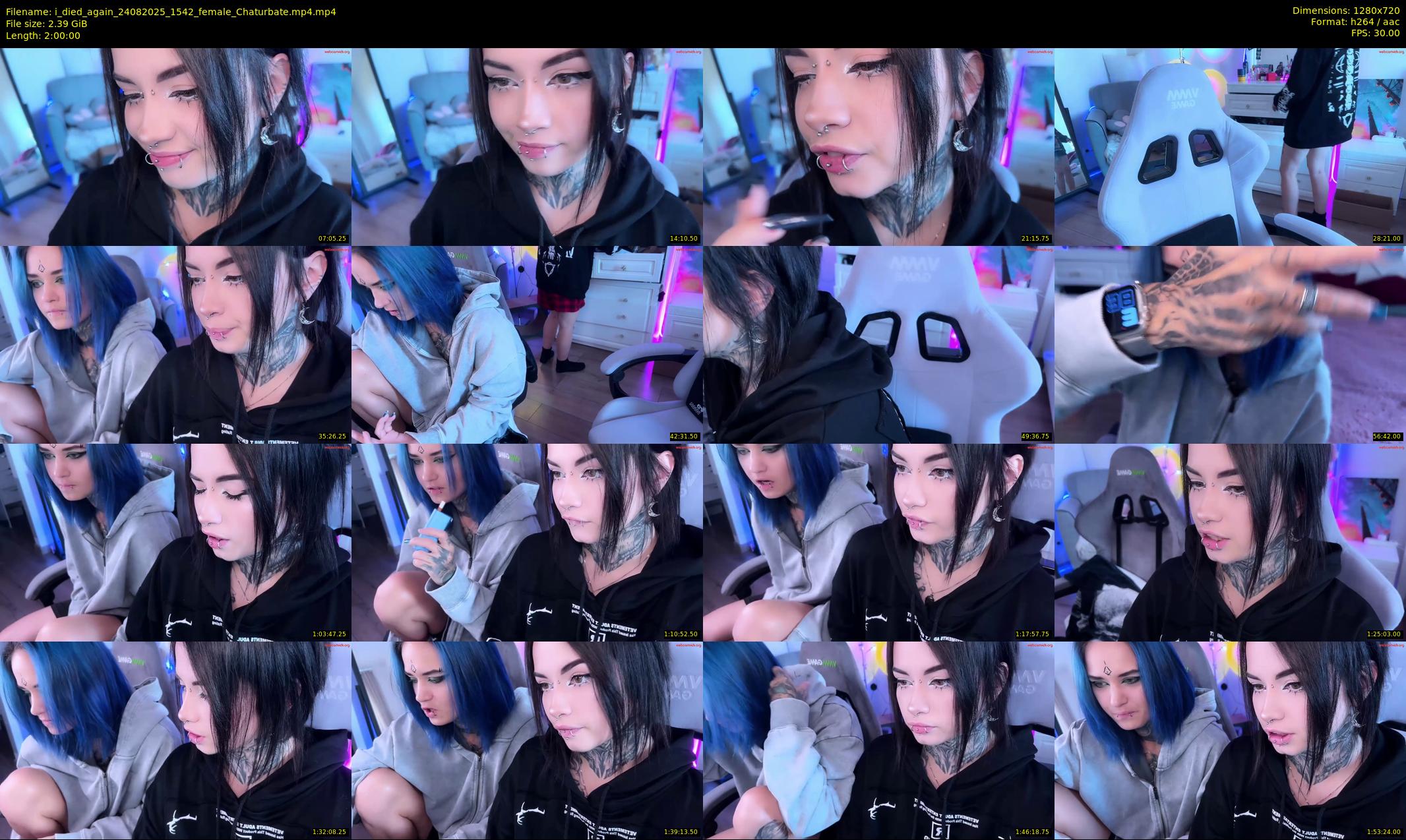 i_died_again — 120 minute Chaturbate female cam show recording, 720p, Aug 24, 2025