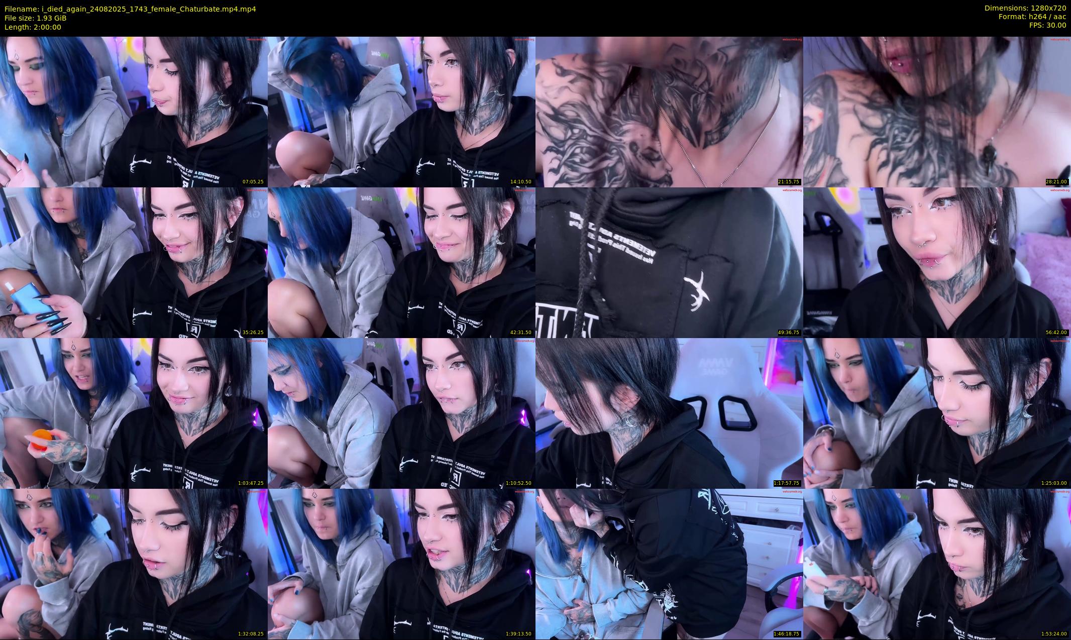 i_died_again — 120 minute Chaturbate female cam show recording, 720p, Aug 24, 2025