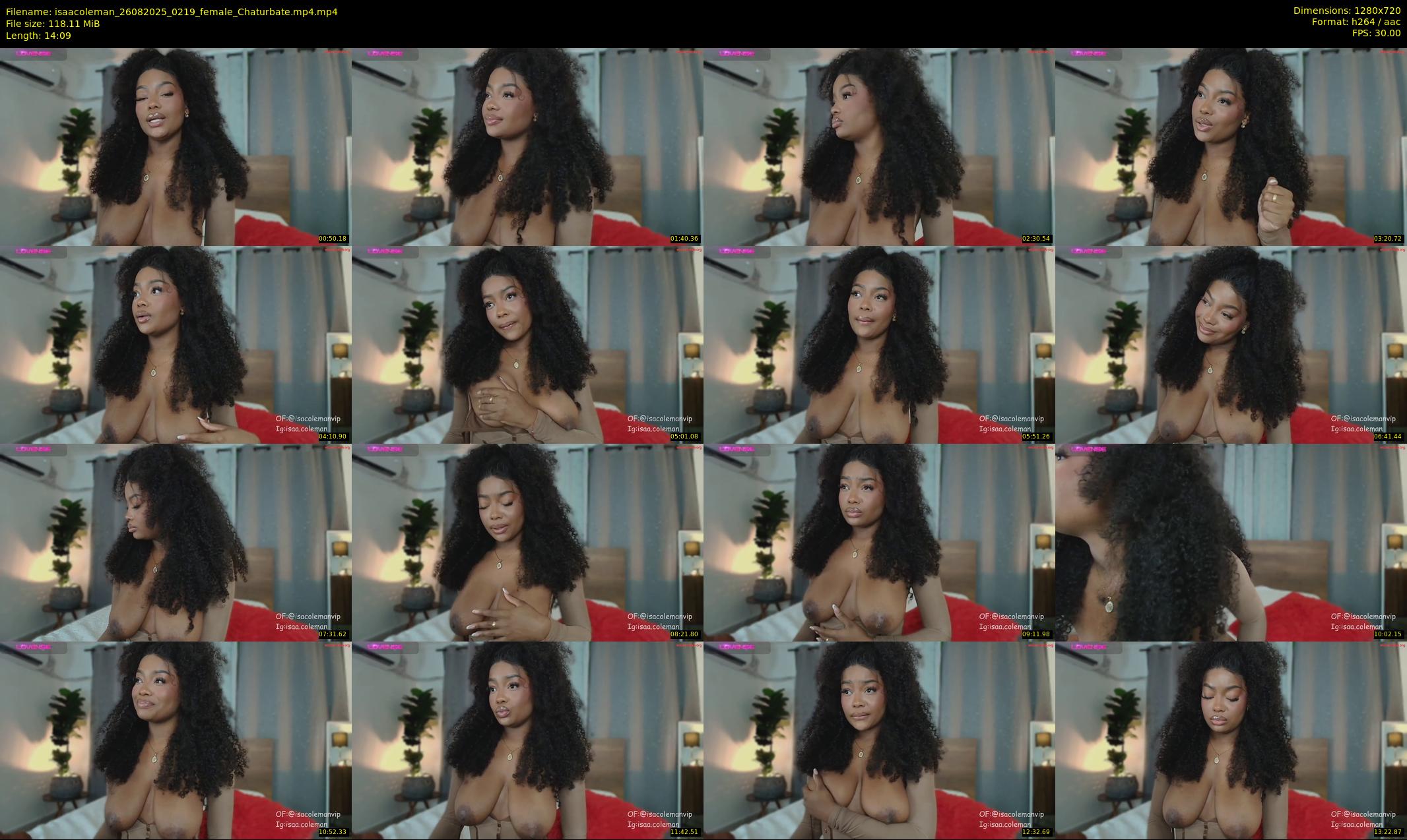 isaacoleman — 15 minute Chaturbate female cam show recording, 720p, Aug 26, 2025