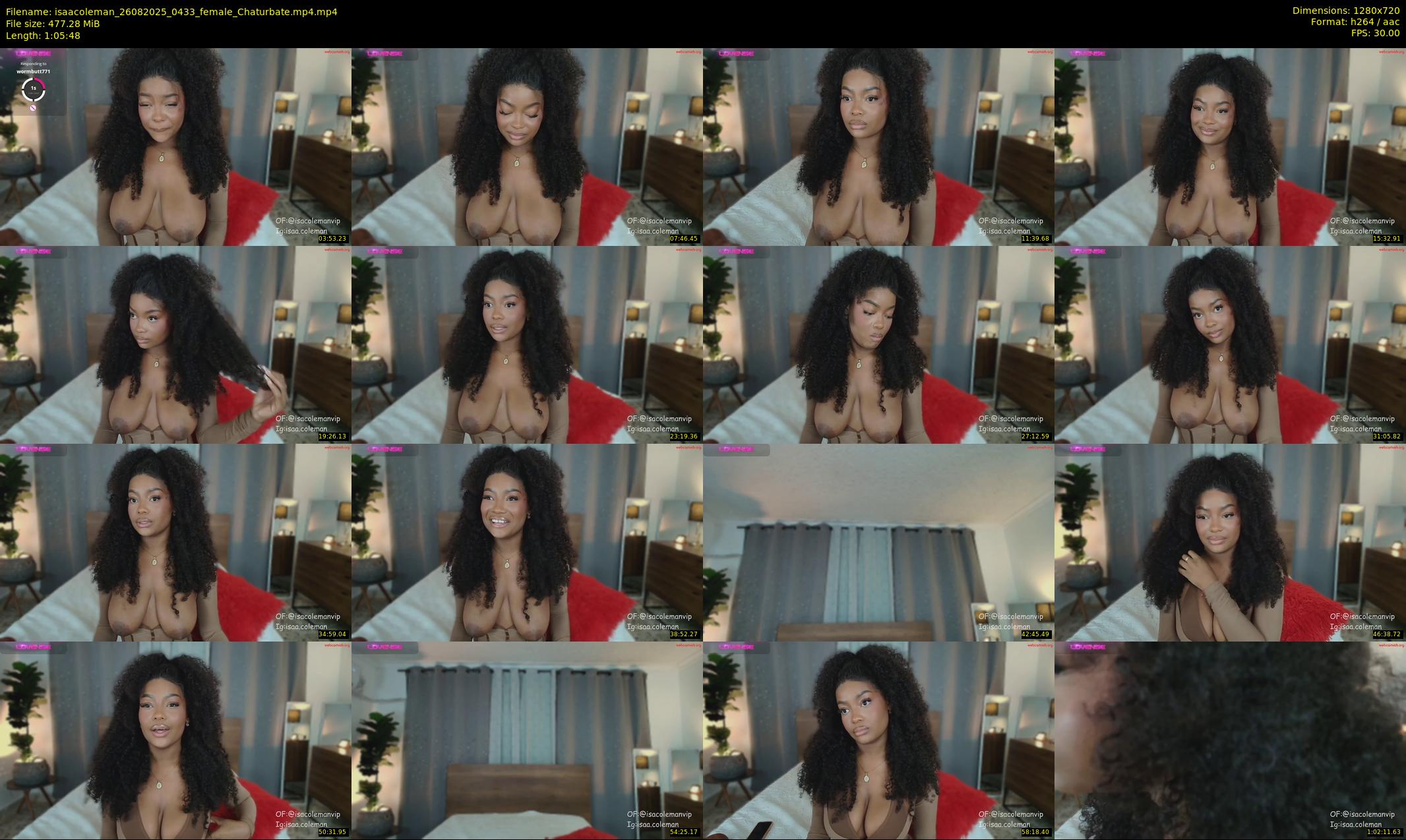 isaacoleman — 66 minute Chaturbate female cam show recording, 720p, Aug 26, 2025