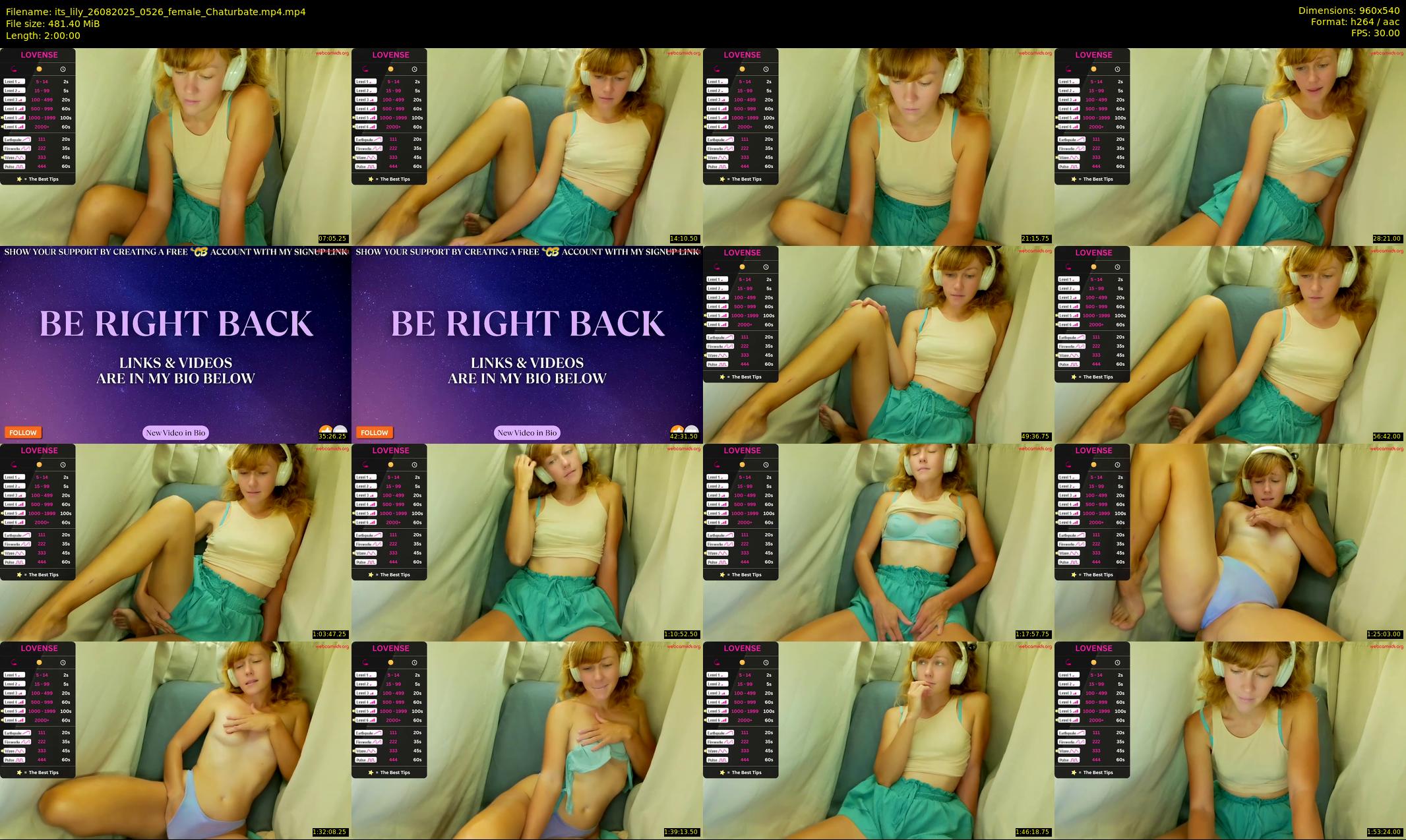 its_lily — 120 minute Chaturbate female cam show recording, 480p, Aug 26, 2025
