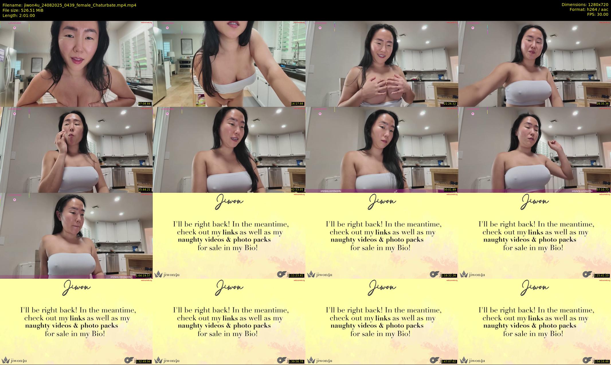 jiwon4u — 121 minute Chaturbate female cam show recording, 720p, Aug 24, 2025
