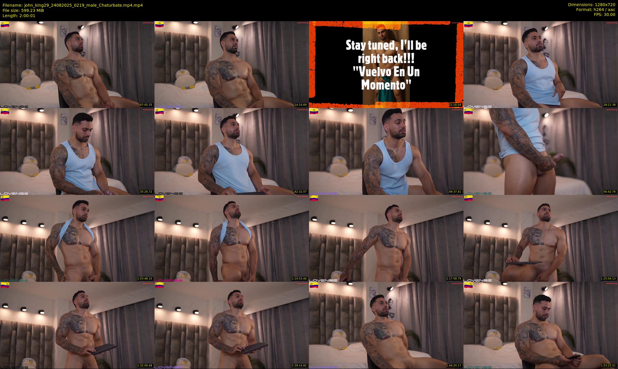 john_king29 — 121 minute Chaturbate male cam show recording, 720p, Aug 24, 2025