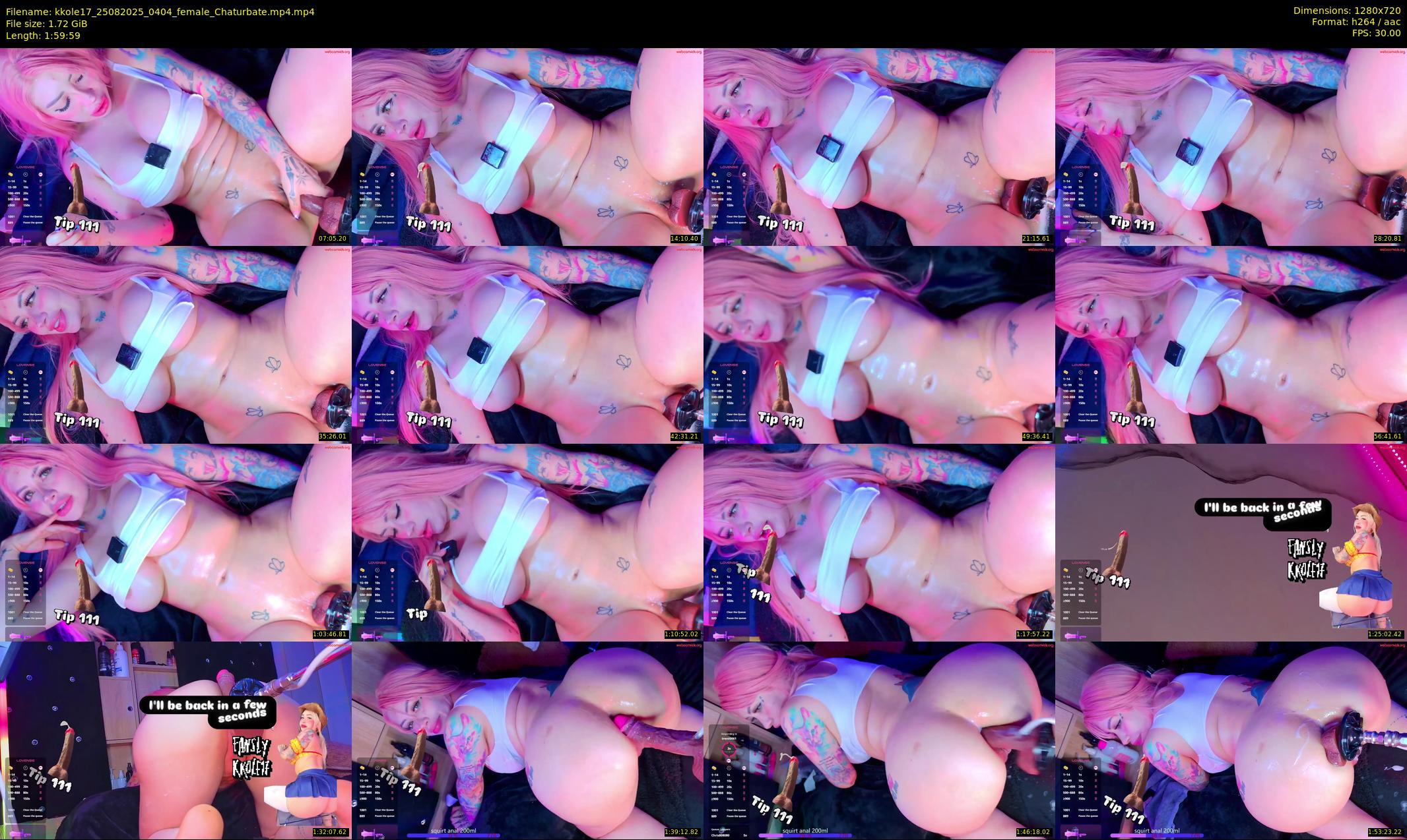 kkole17 — 120 minute Chaturbate female cam show recording, 720p, Aug 25, 2025