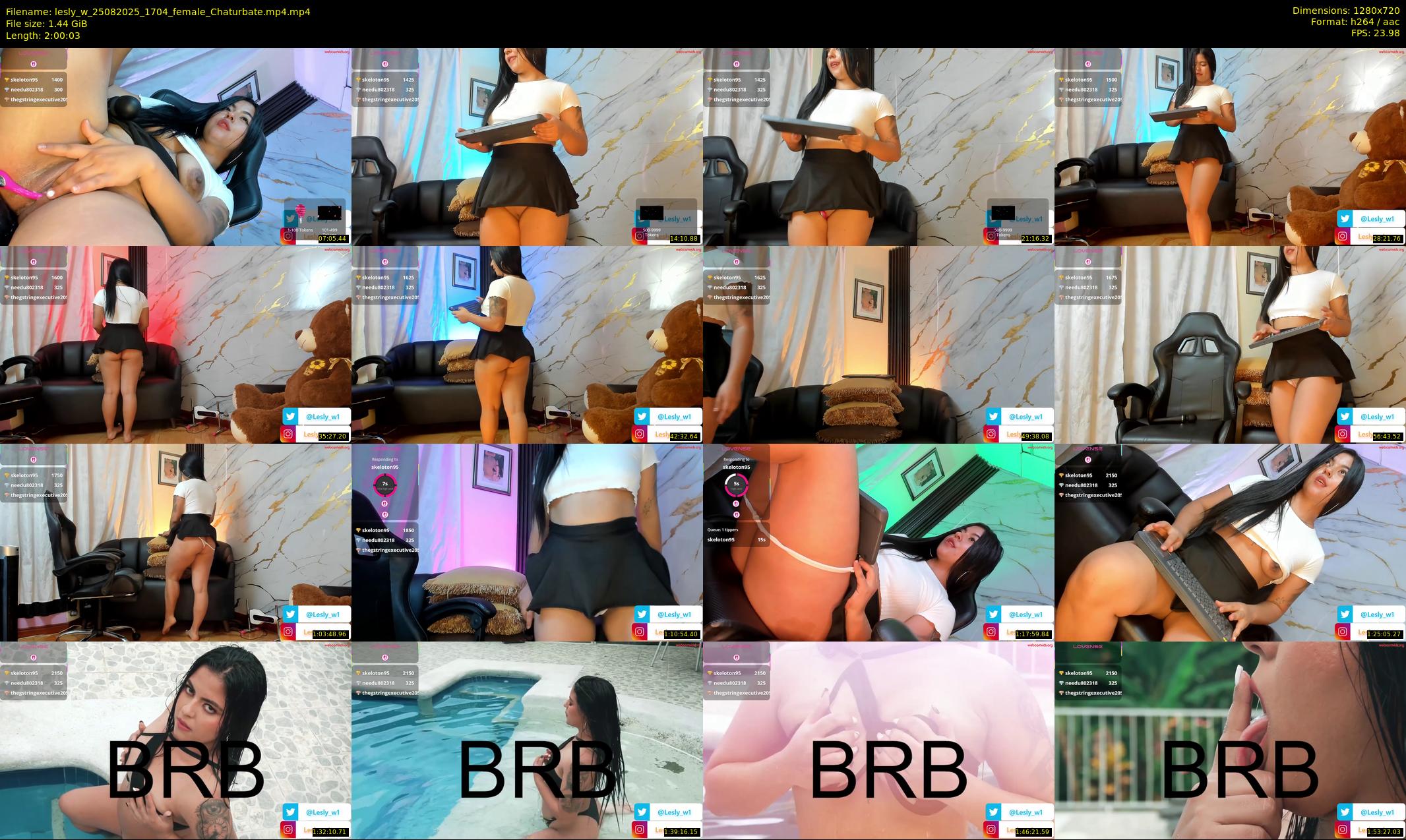 lesly_w — 121 minute Chaturbate female cam show recording, 720p, Aug 25, 2025