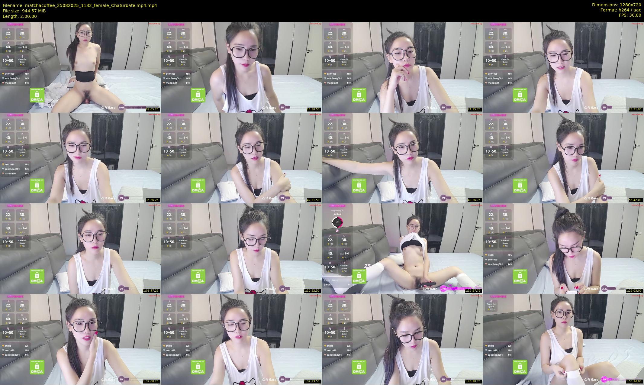 matchacoffee — 120 minute Chaturbate female cam show recording, 720p, Aug 25, 2025