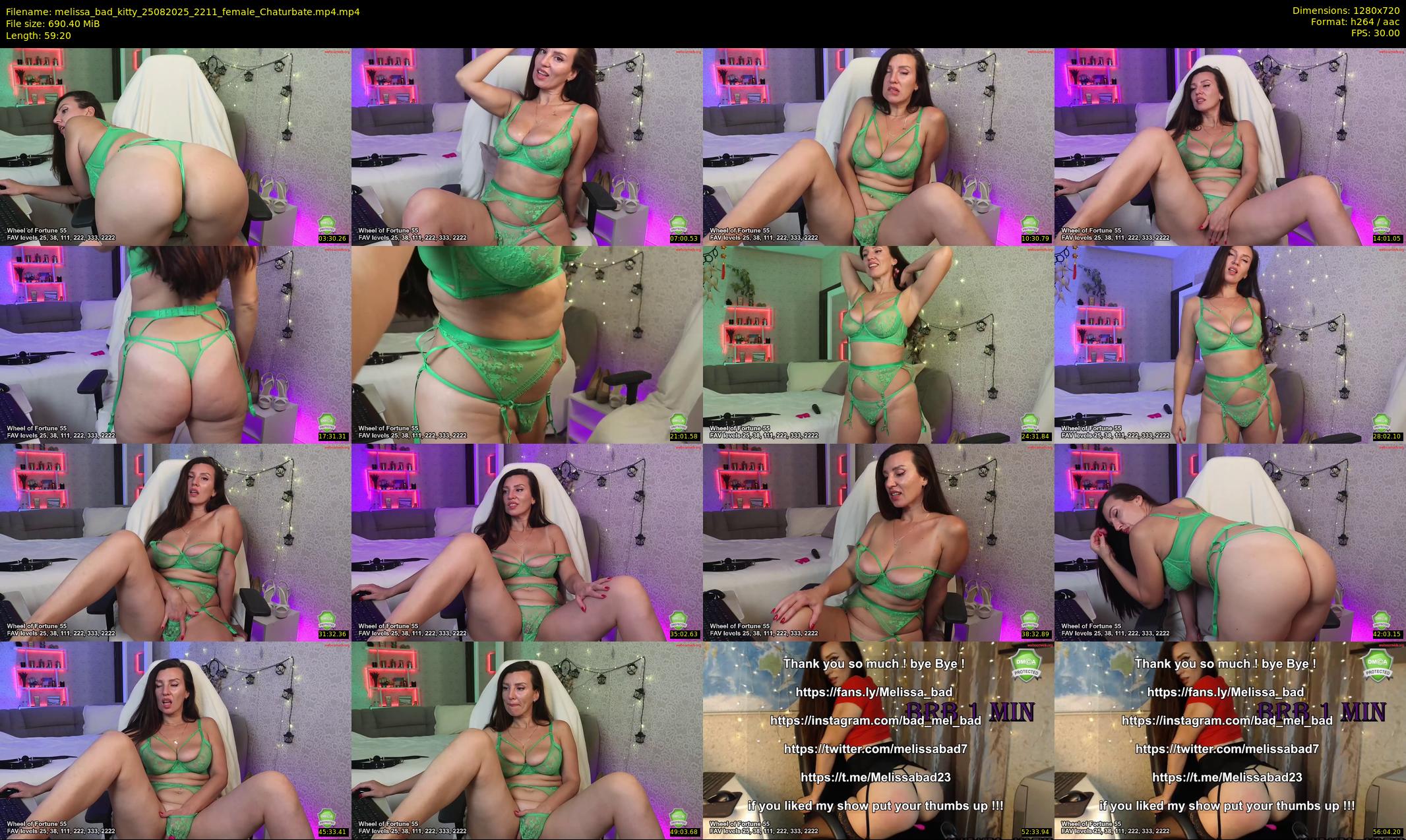 melissa_bad_kitty — 60 minute Chaturbate female cam show recording, 720p, Aug 25, 2025