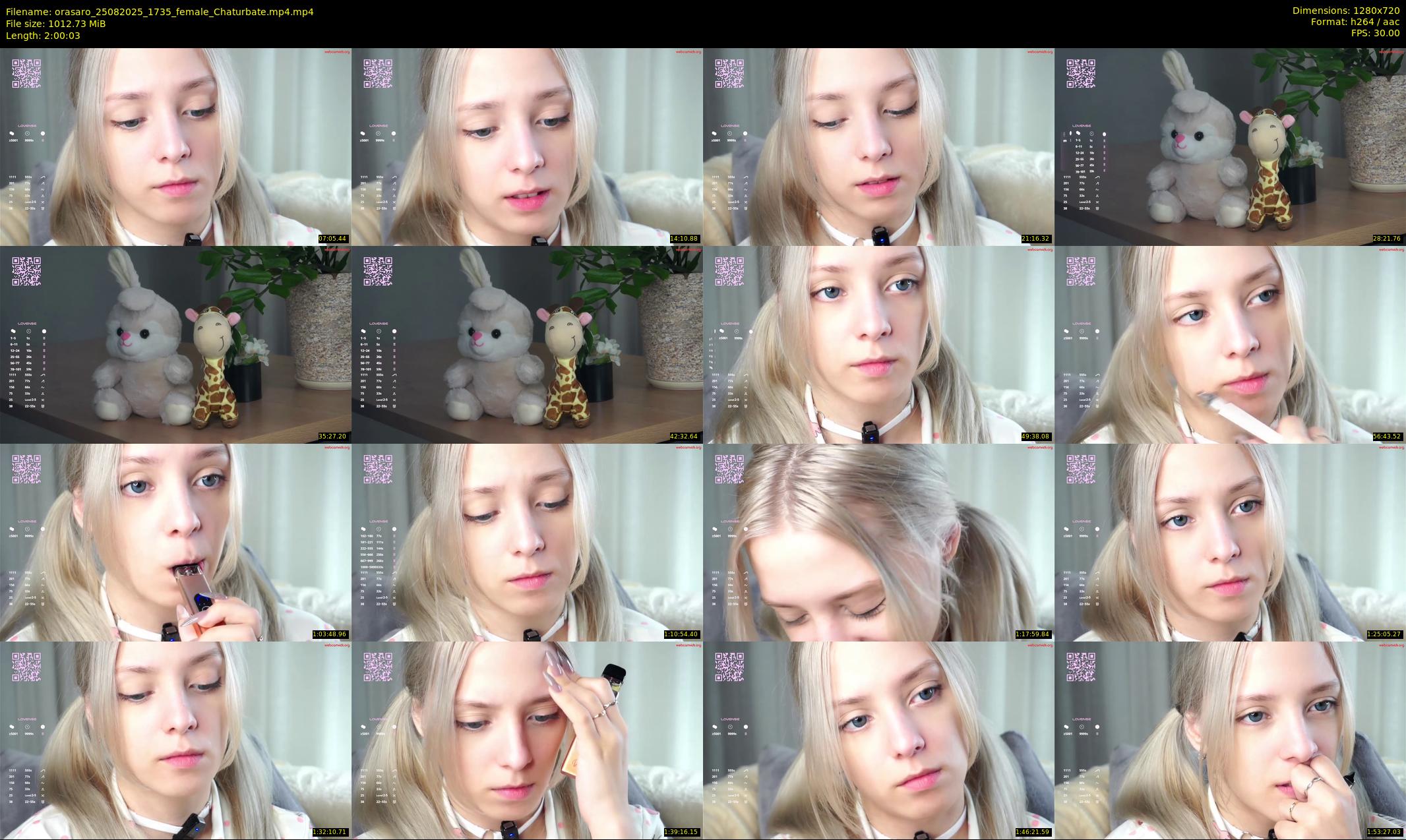 orasaro — 121 minute Chaturbate female cam show recording, 720p, Aug 25, 2025