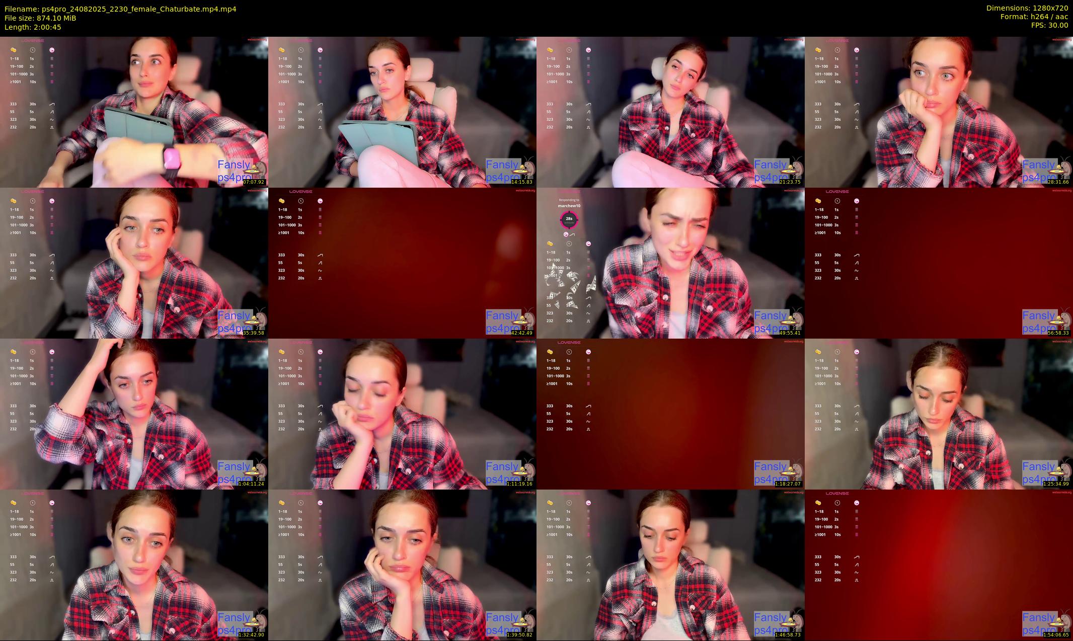 ps4pro — 121 minute Chaturbate female cam show recording, 720p, Aug 24, 2025