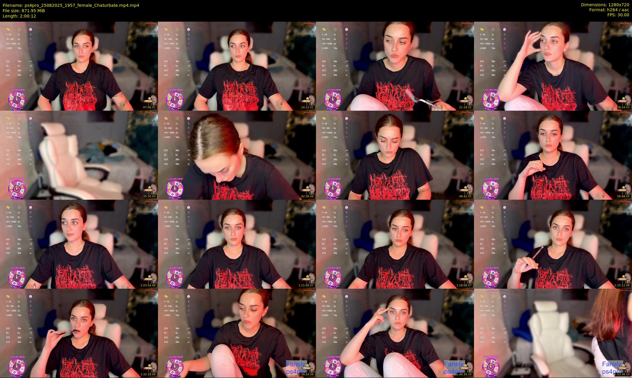 ps4pro — 121 minute Chaturbate female cam show recording, 720p, Aug 25, 2025