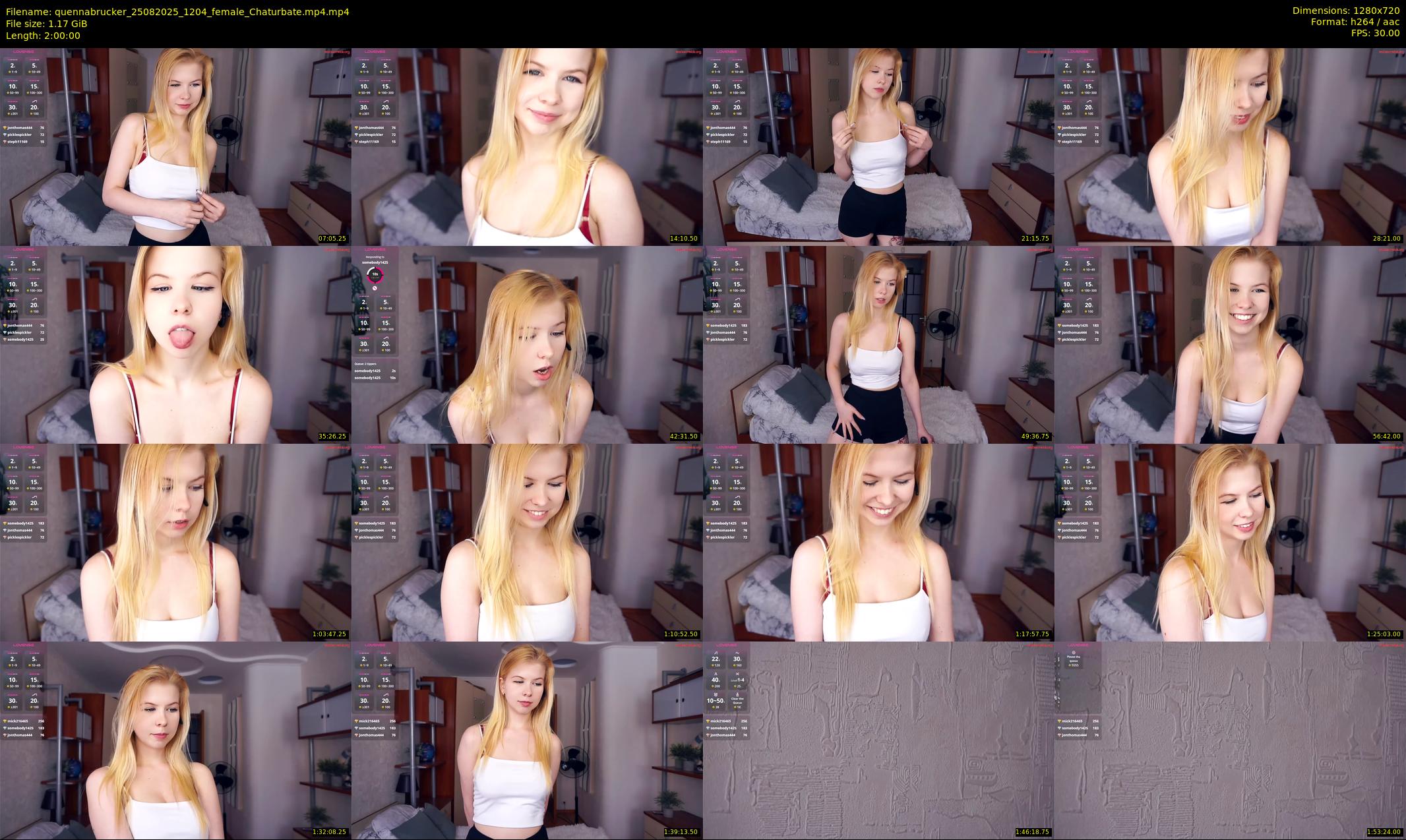 quennabrucker — 120 minute Chaturbate female cam show recording, 720p, Aug 25, 2025