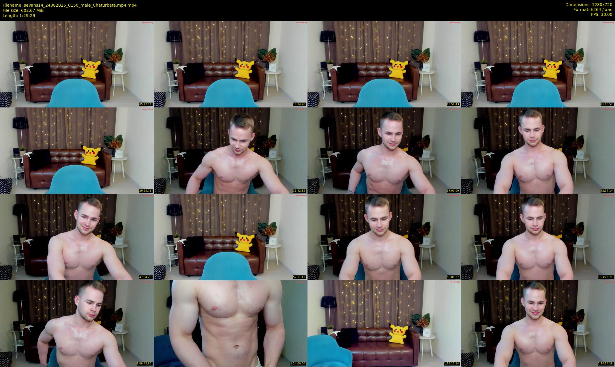 sevans14 — 90 minute Chaturbate male cam show recording, 720p, Aug 24, 2025