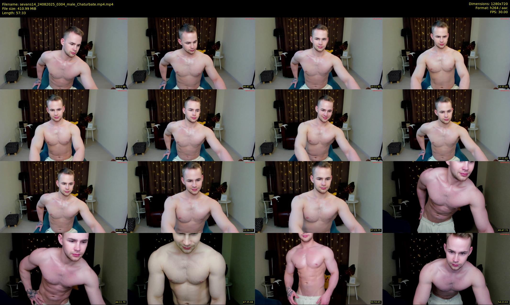 sevans14 — 58 minute Chaturbate male cam show recording, 720p, Aug 24, 2025