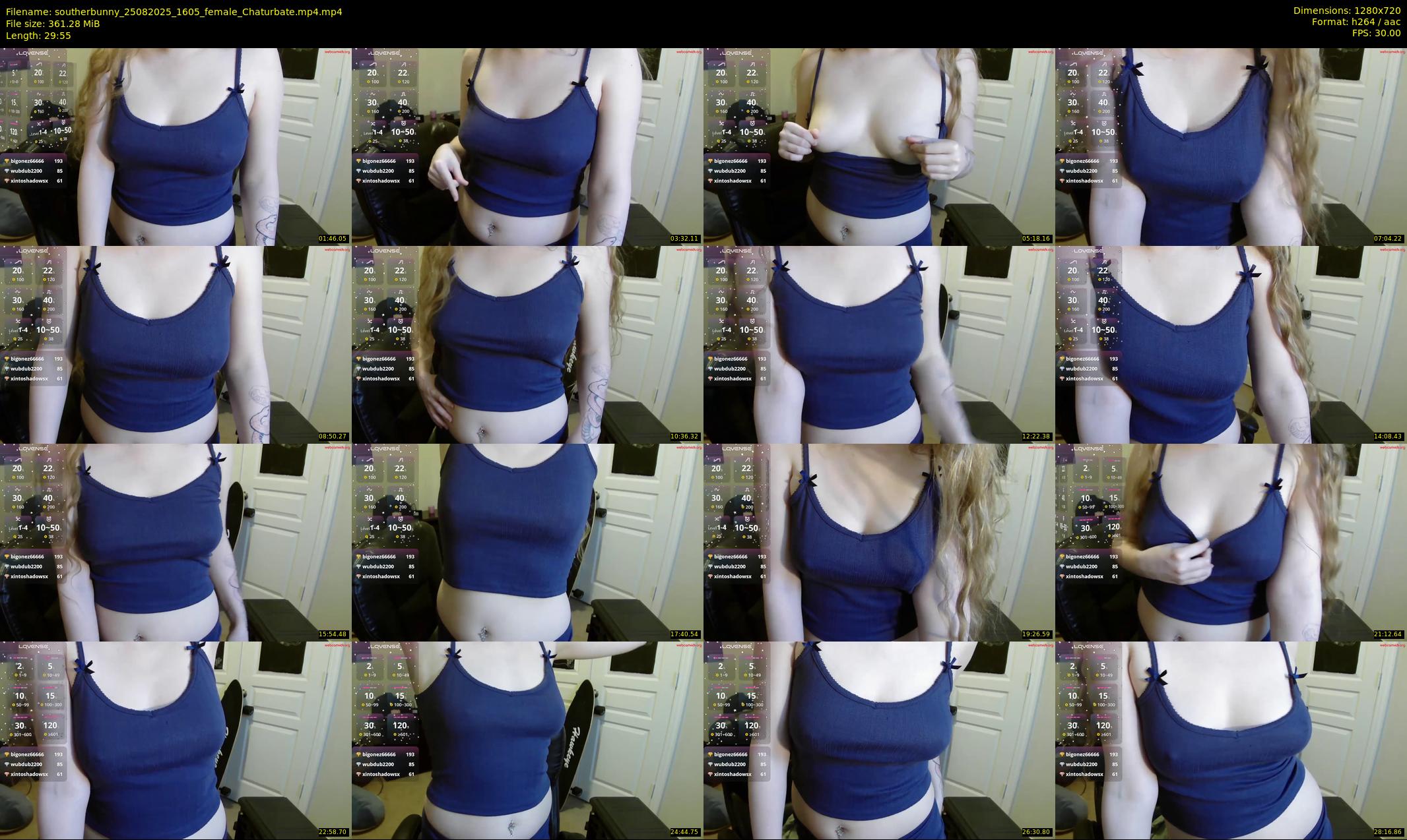 southerbunny — 30 minute Chaturbate female cam show recording, 720p, Aug 25, 2025