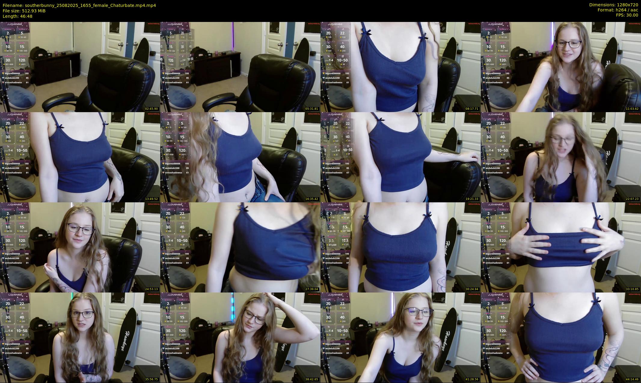 southerbunny — 47 minute Chaturbate female cam show recording, 720p, Aug 25, 2025