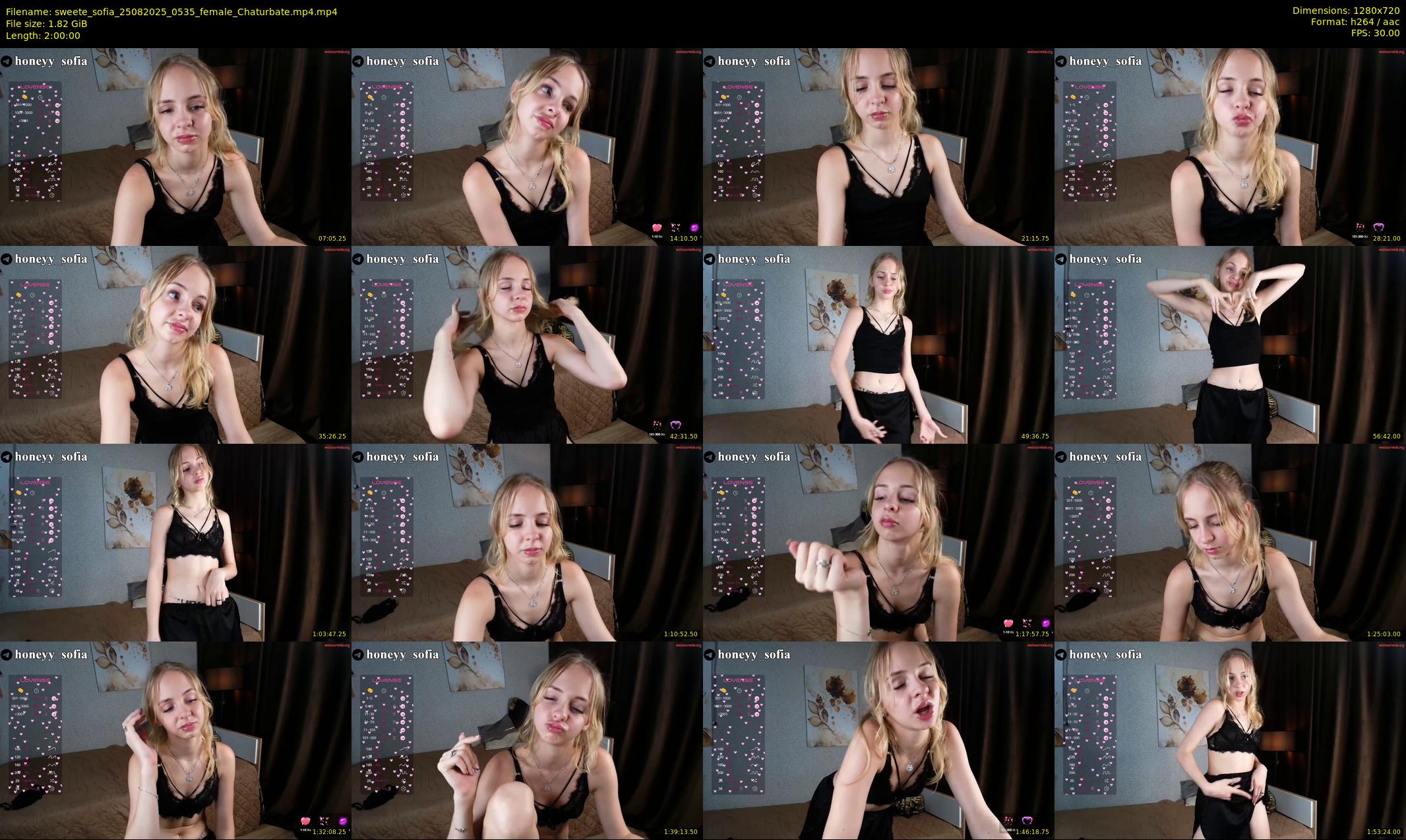 sweete_sofia — 120 minute Chaturbate female cam show recording, 720p, Aug 25, 2025