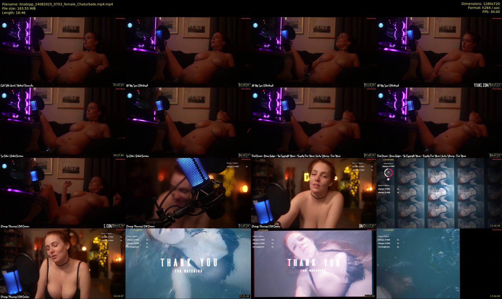 tinatopp — 19 minute Chaturbate female cam show recording, 720p, Aug 24, 2025