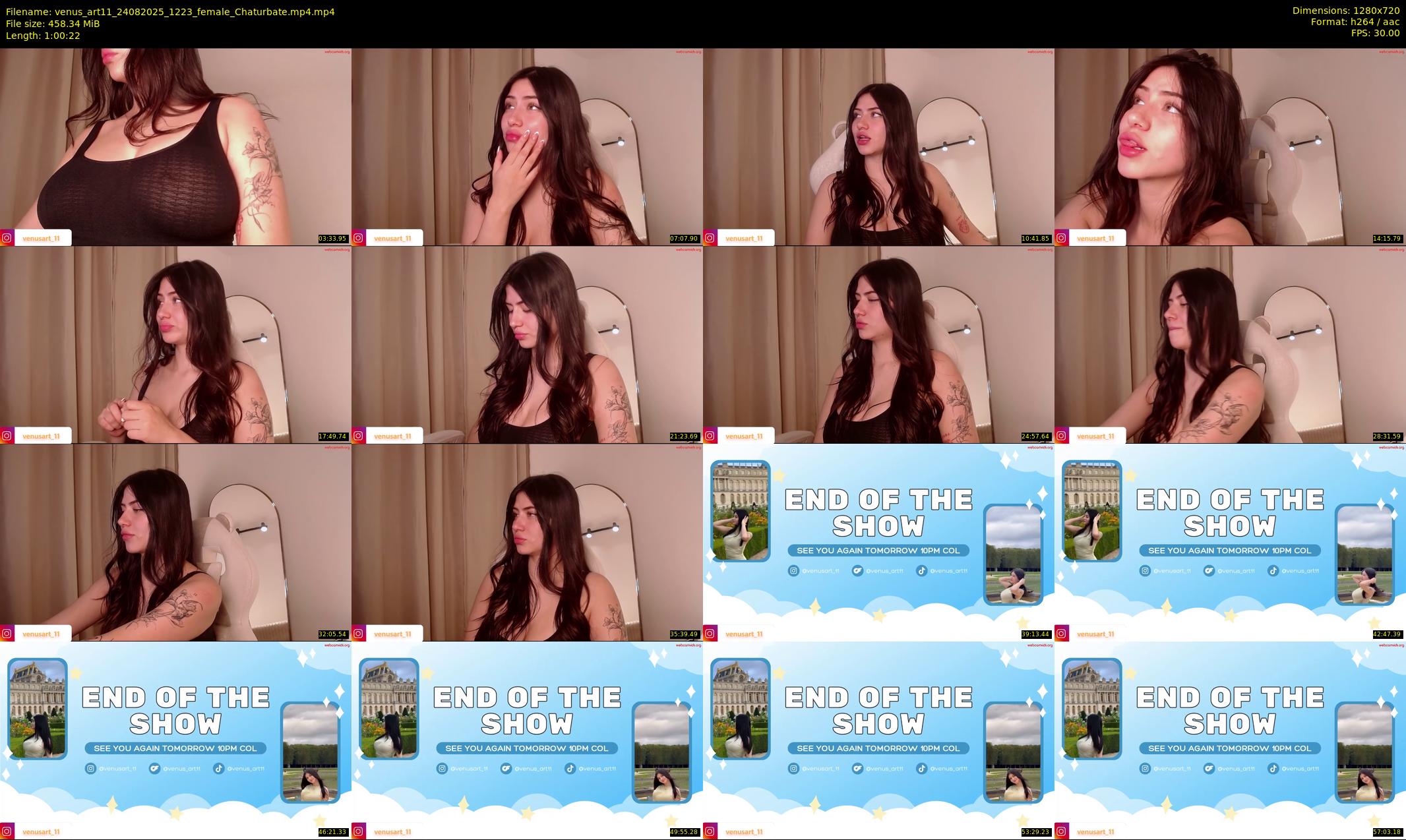 venus_art11 — 61 minute Chaturbate female cam show recording, 720p, Aug 24, 2025