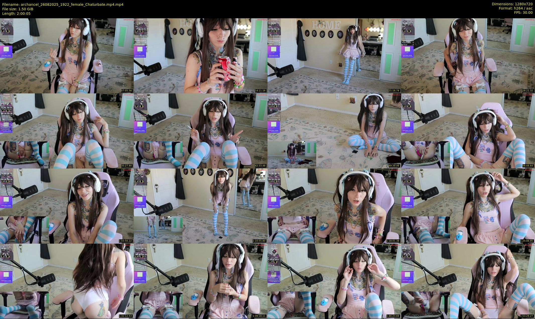 archancel — 121 minute Chaturbate female cam show recording, 720p, Aug 26, 2025